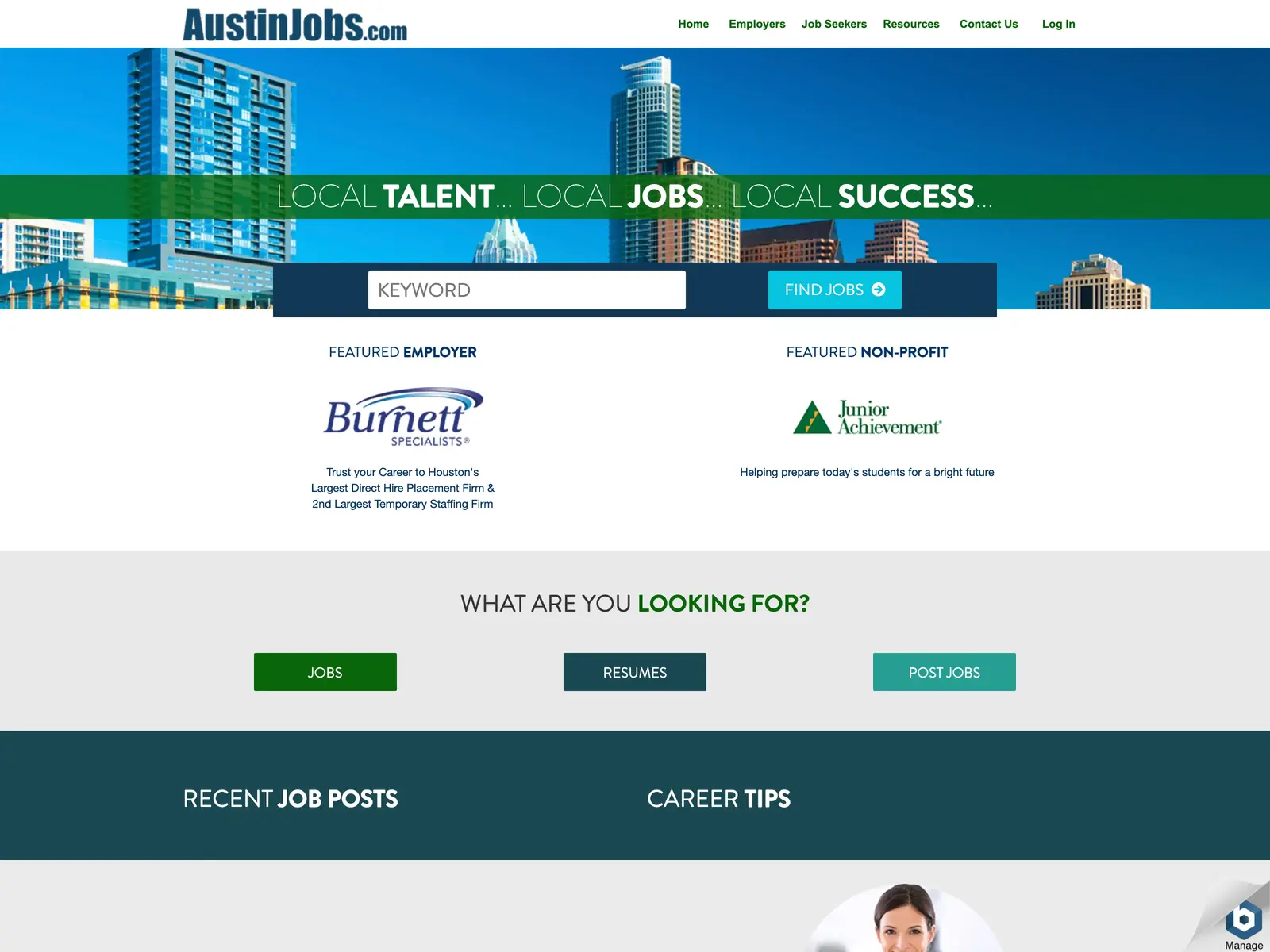 Screenshot of AustinJobs.com