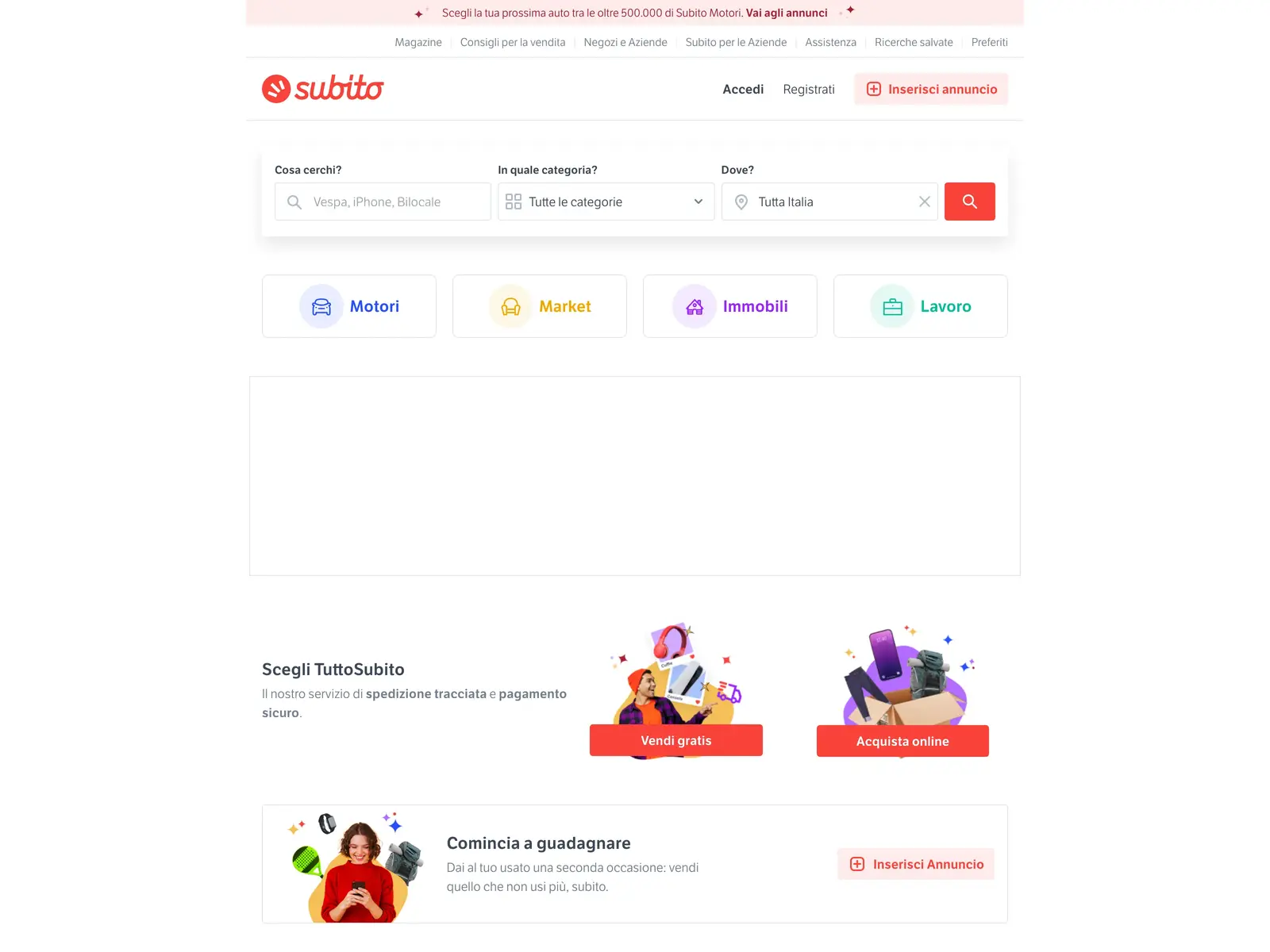 Screenshot of Subito