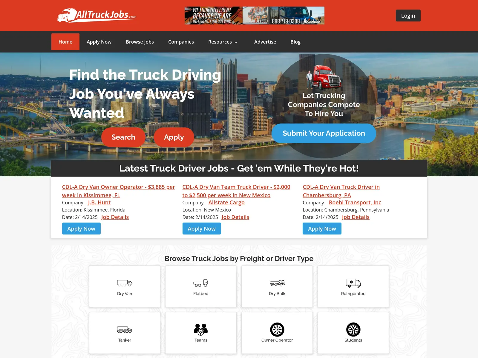 Screenshot of AllTruckJobs