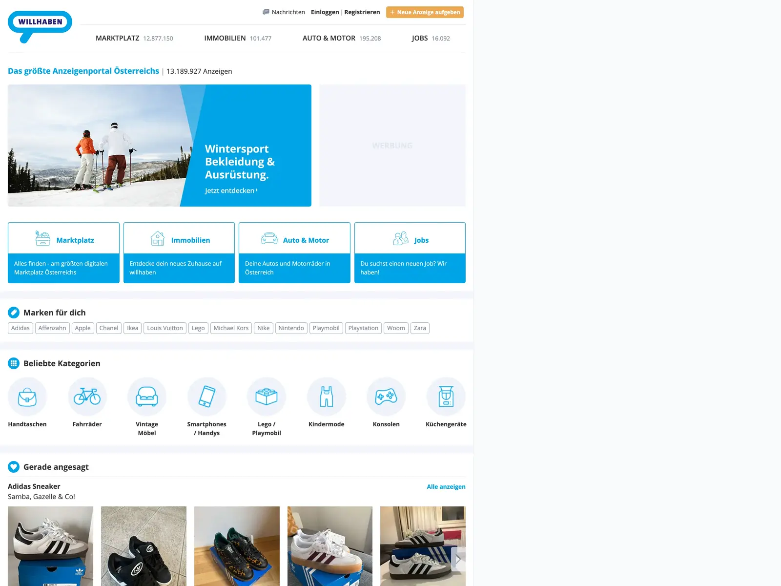 Screenshot of willhaben