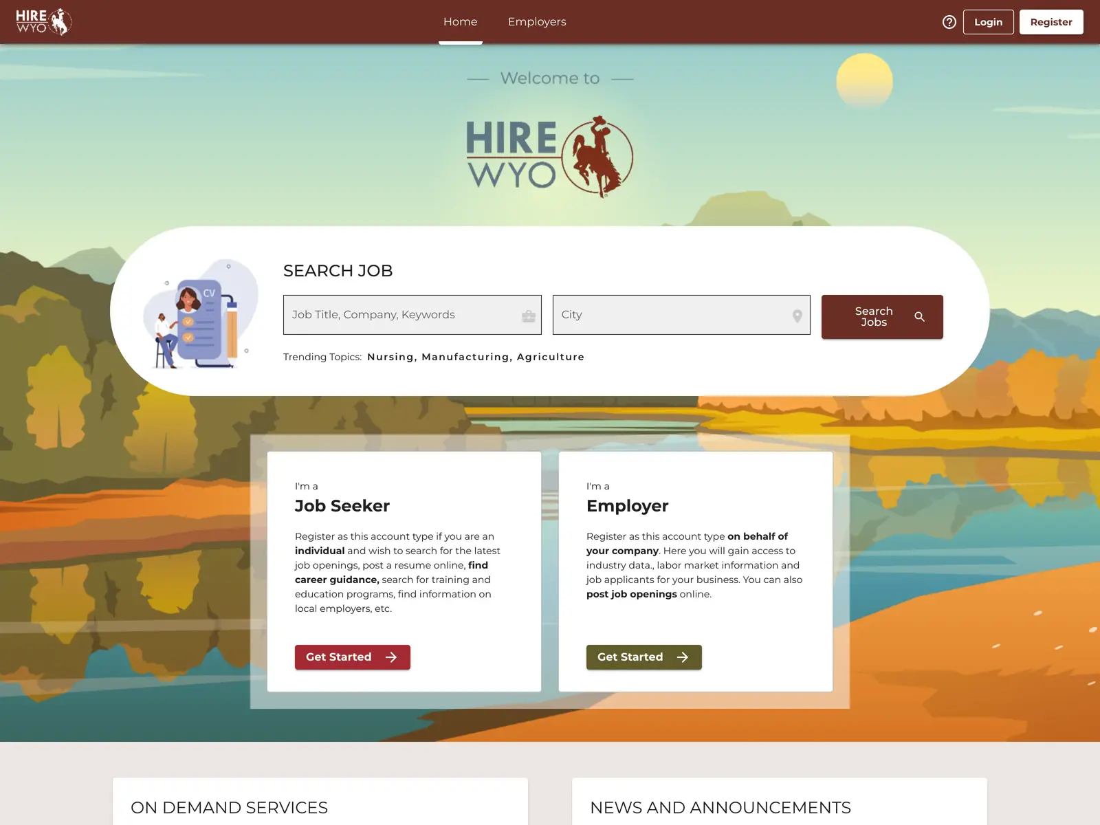 Screenshot of Wyoming at Work