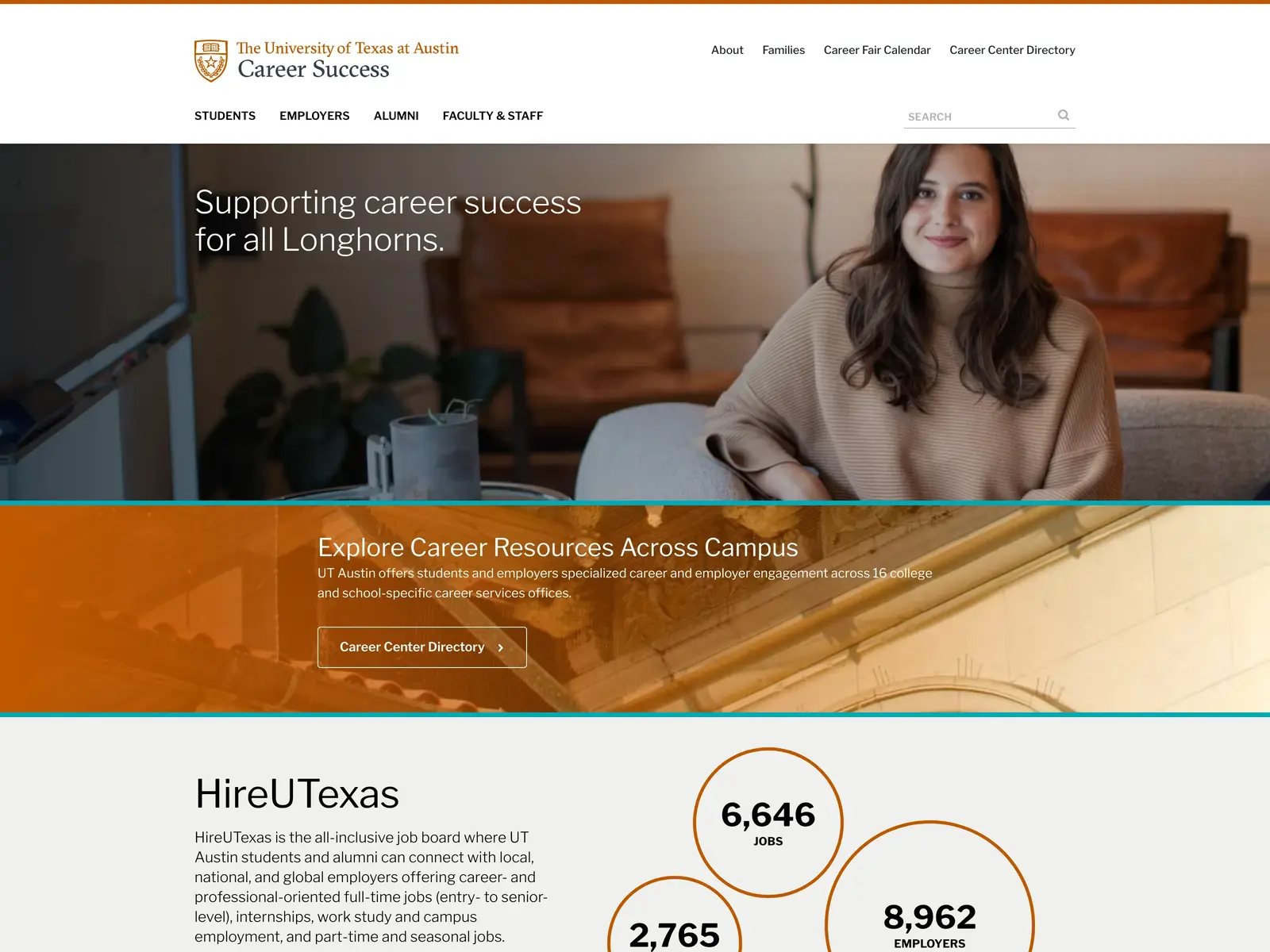 Screenshot of HireUTexas
