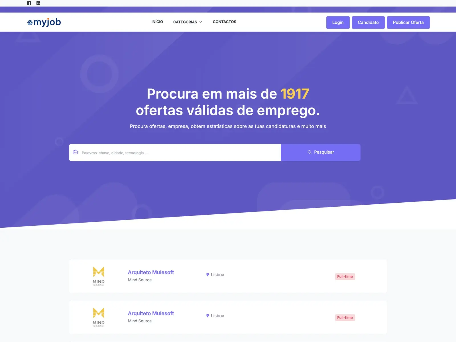 Screenshot of MyJob.pt