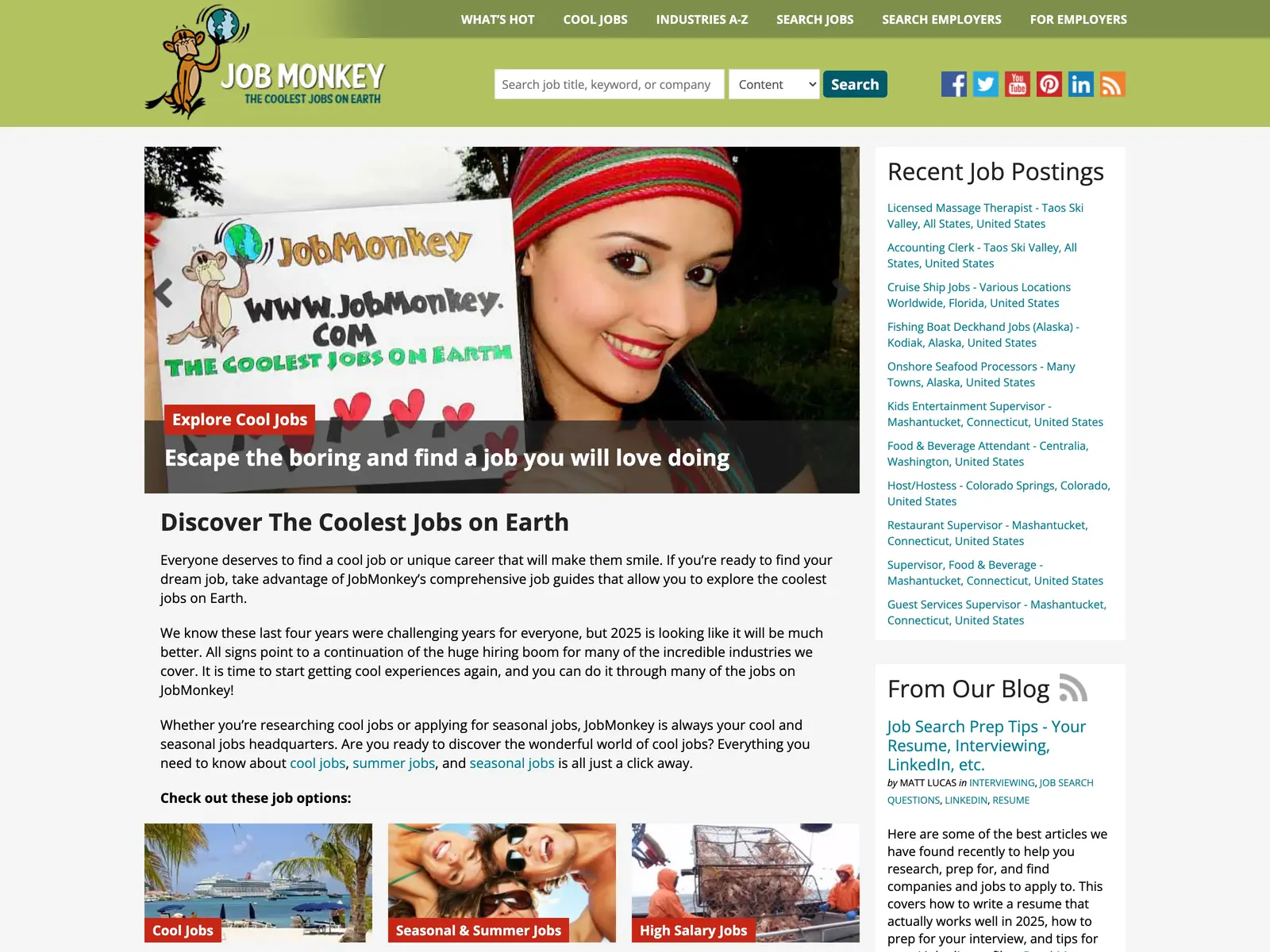 Screenshot of JobMonkey