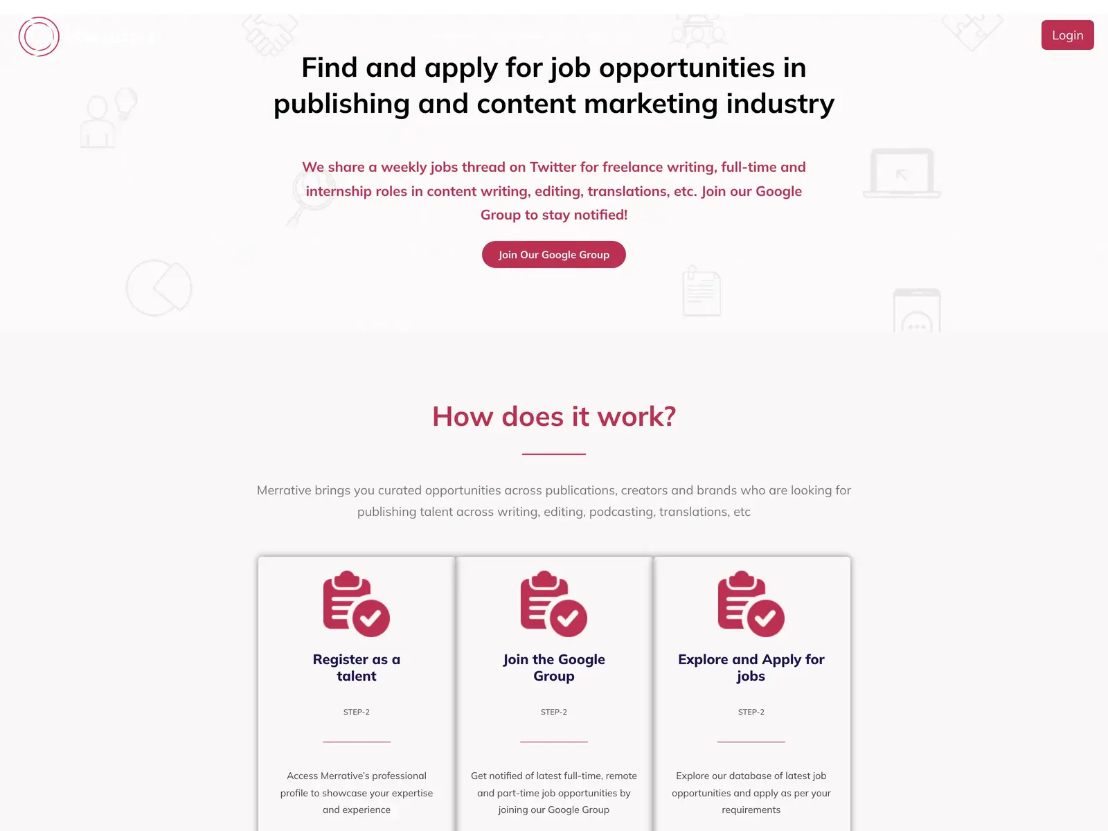 Screenshot of Merrative Jobs