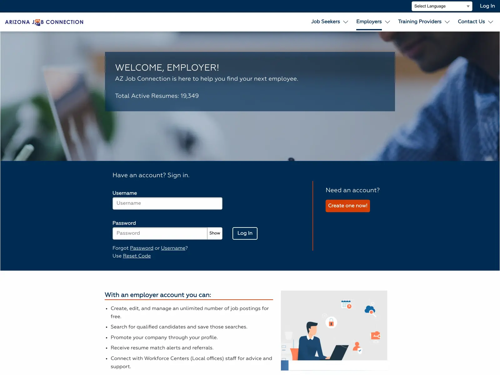Screenshot of AZ Job Connection