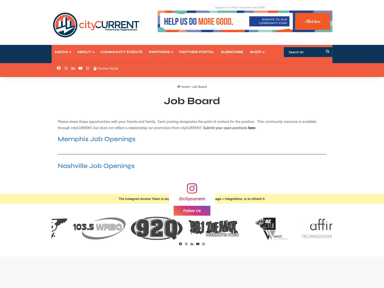 Screenshot of cityCURRENT