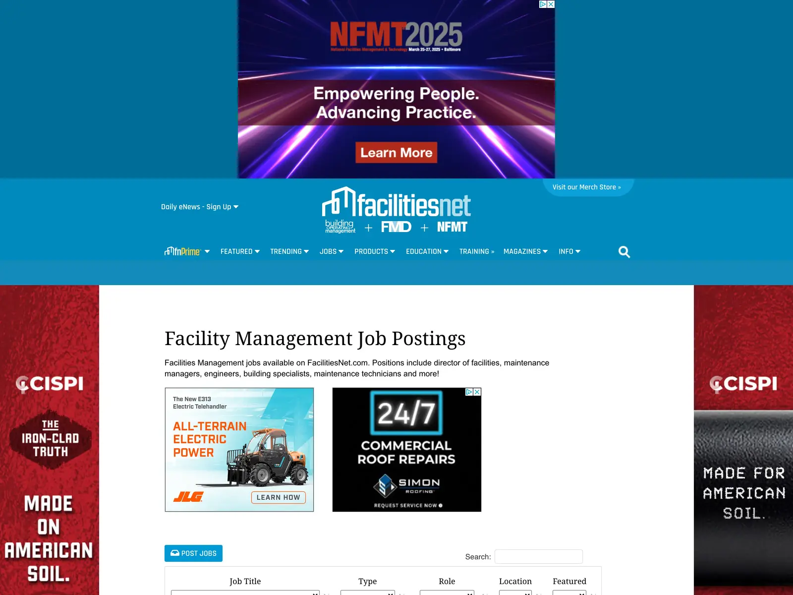 Screenshot of FacilitiesNet