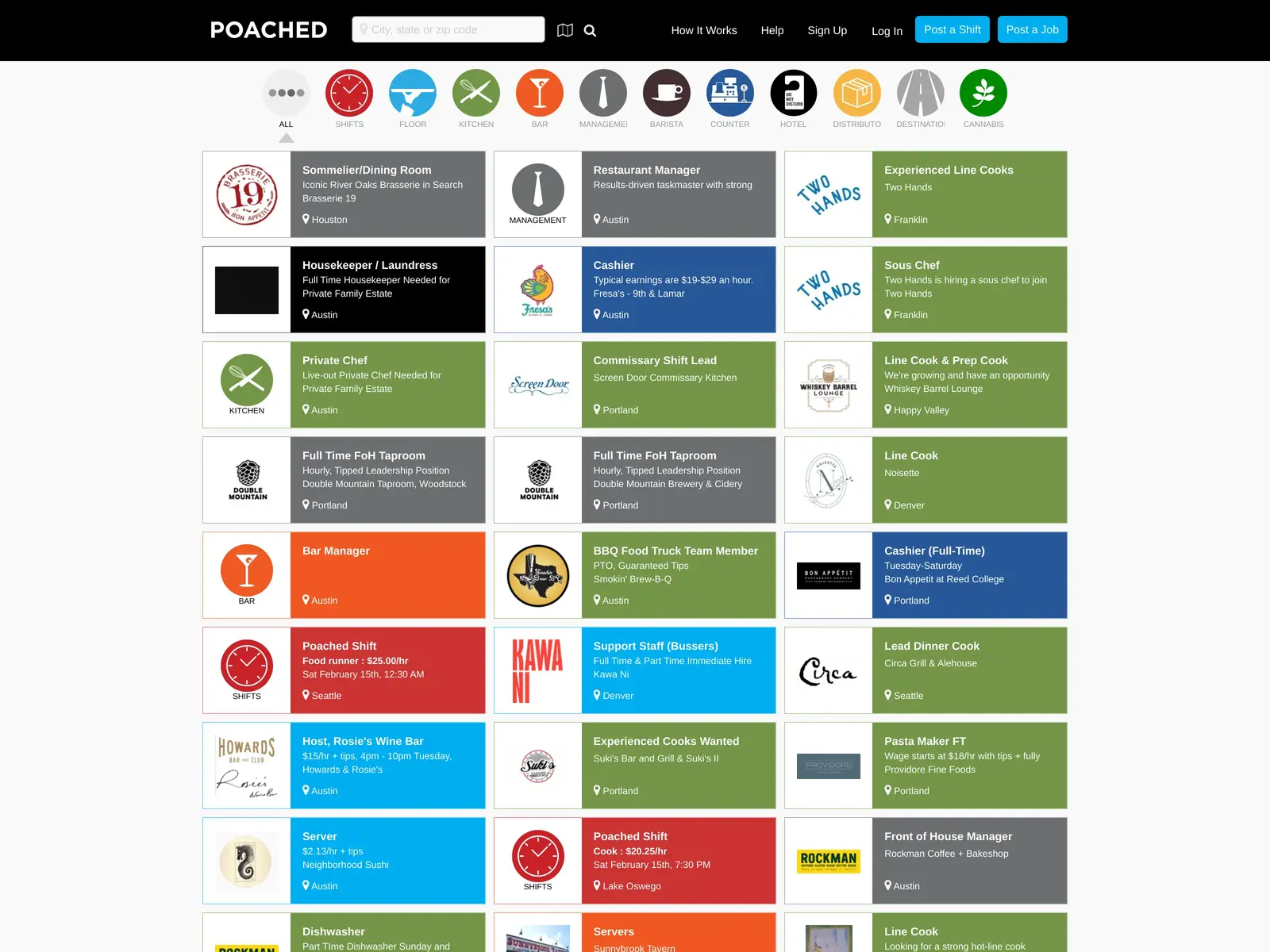 Screenshot of Poached Jobs