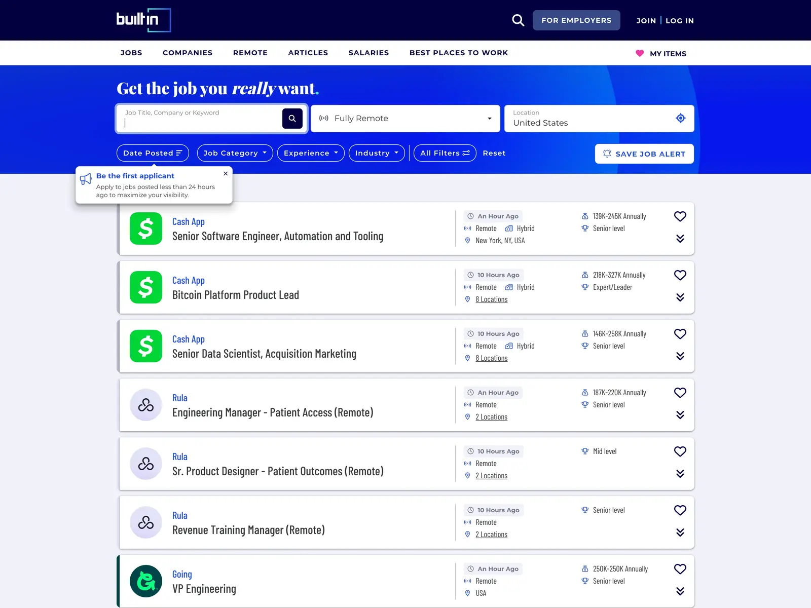 Screenshot of Built In