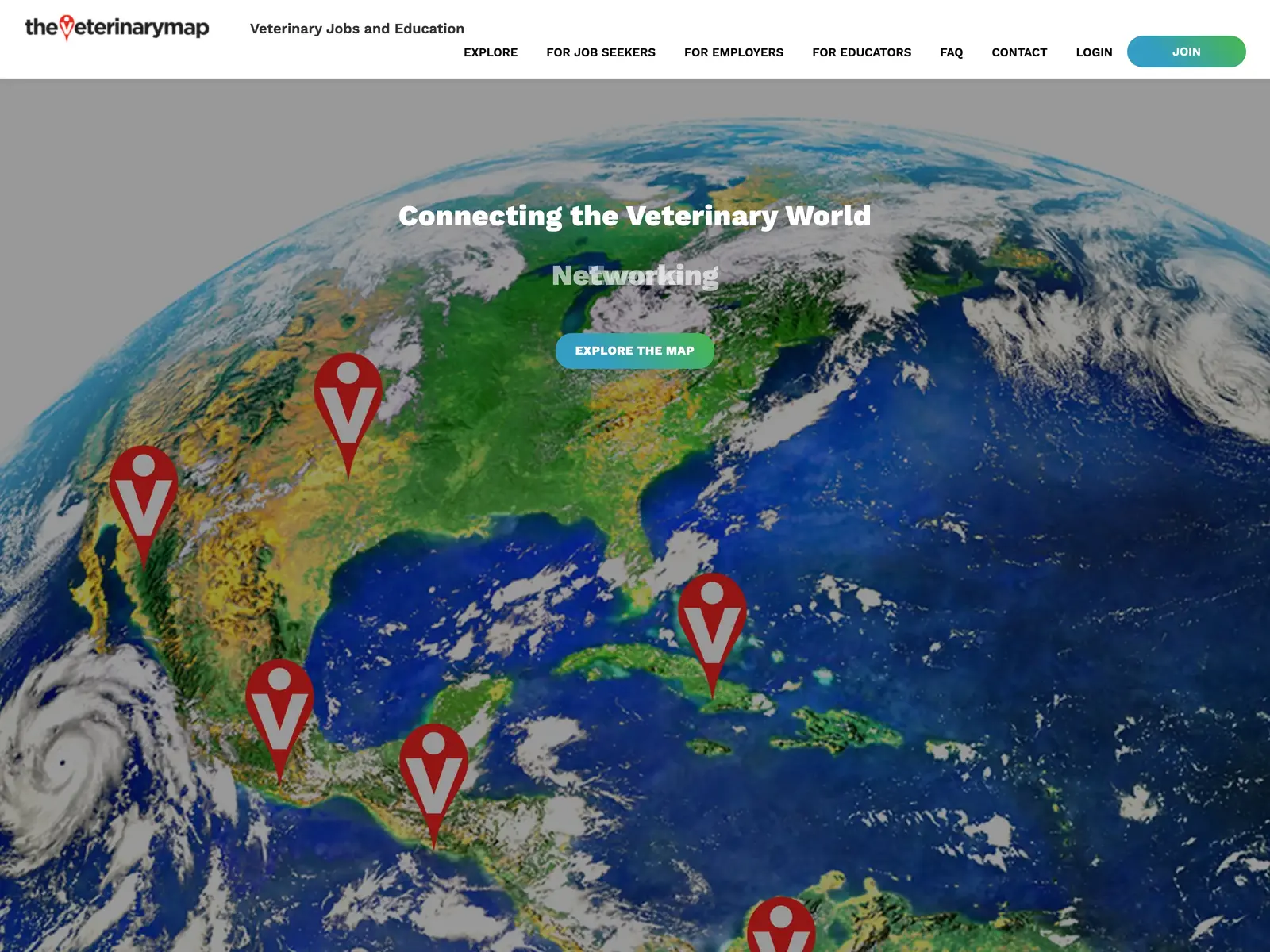 Screenshot of Veterinary Jobs and Education - The Veterinary Map