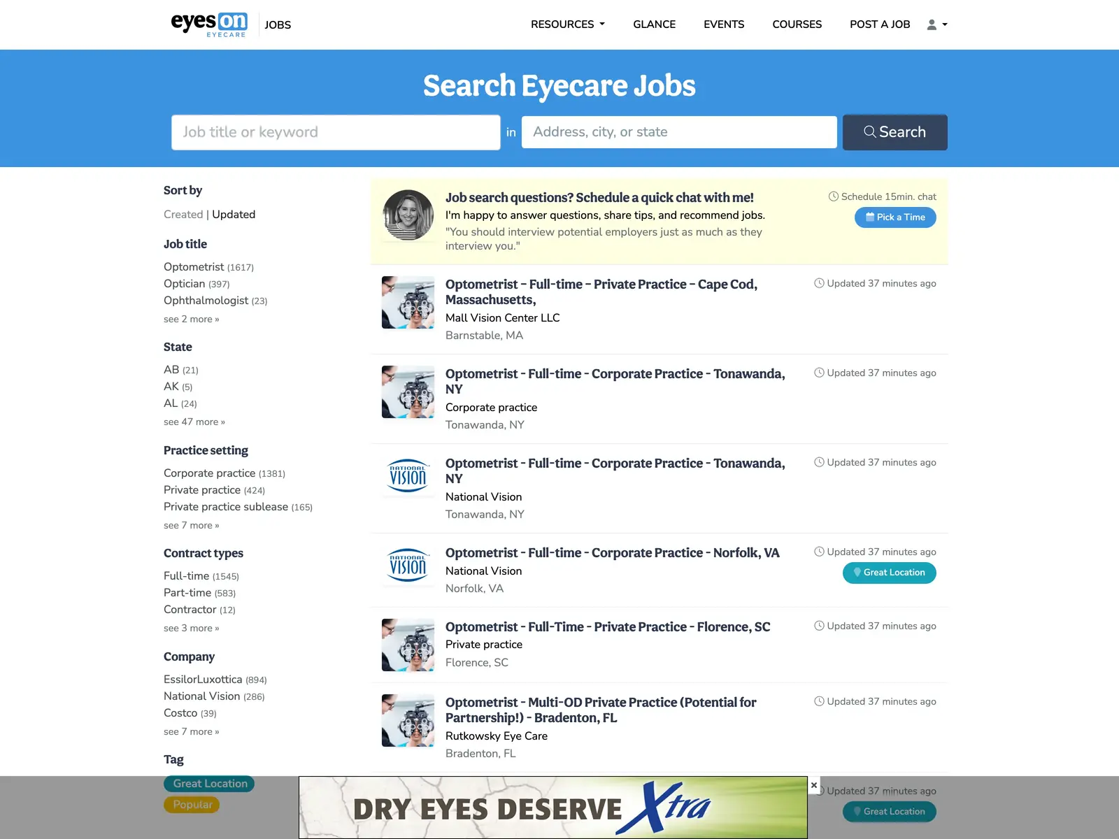 Screenshot of Eyes On Eyecare