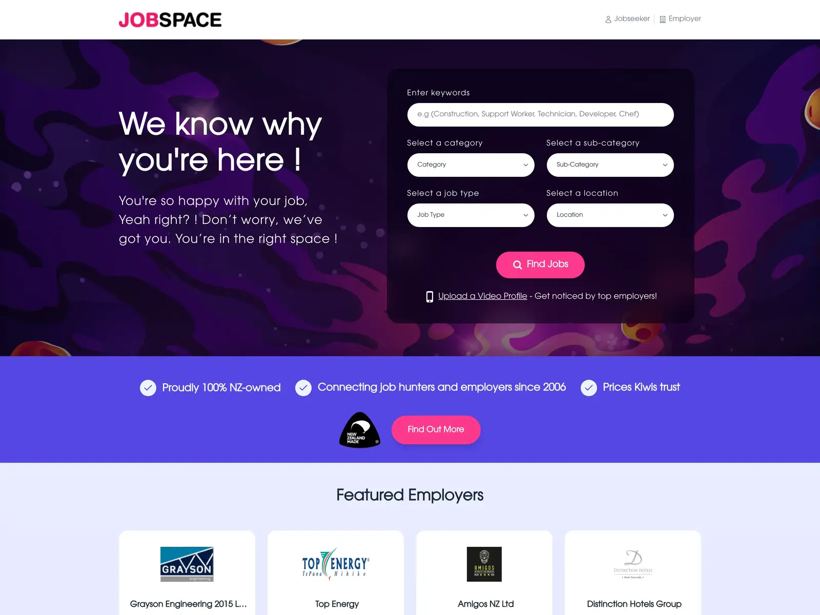 Screenshot of JobSpace