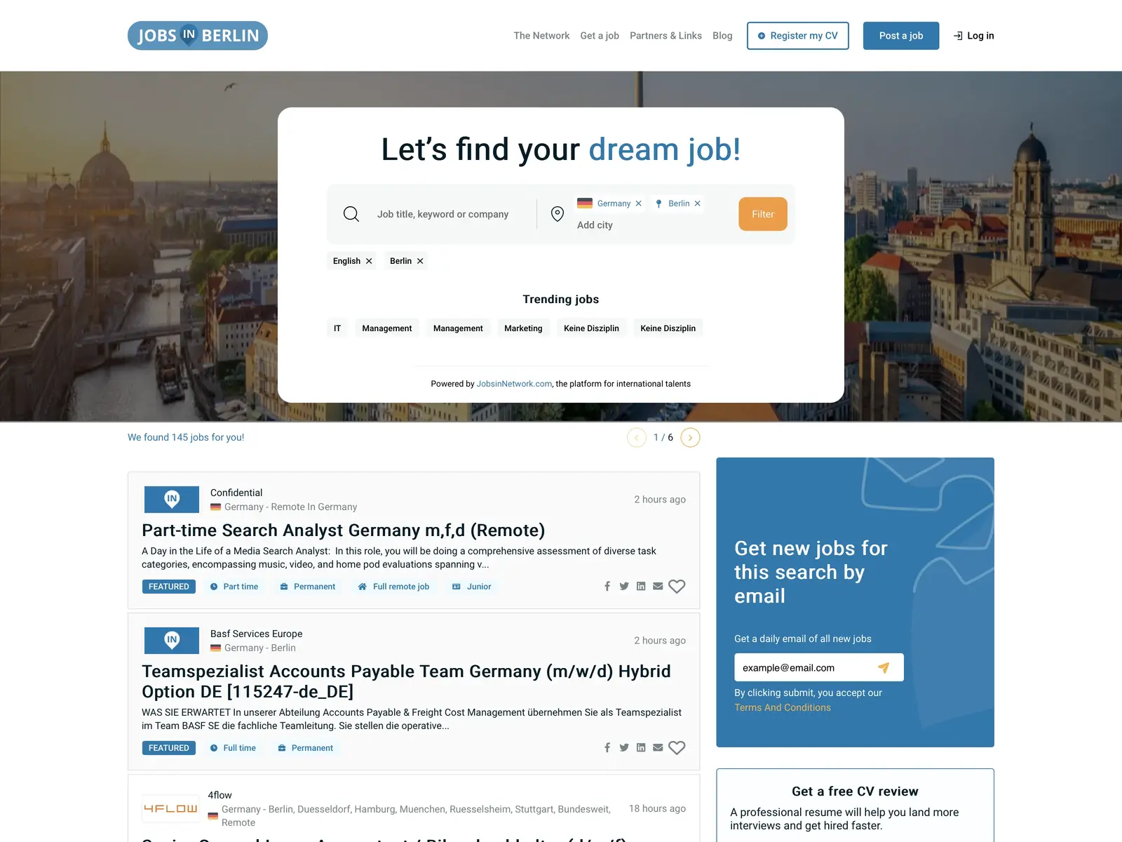 Screenshot of Jobs in Berlin
