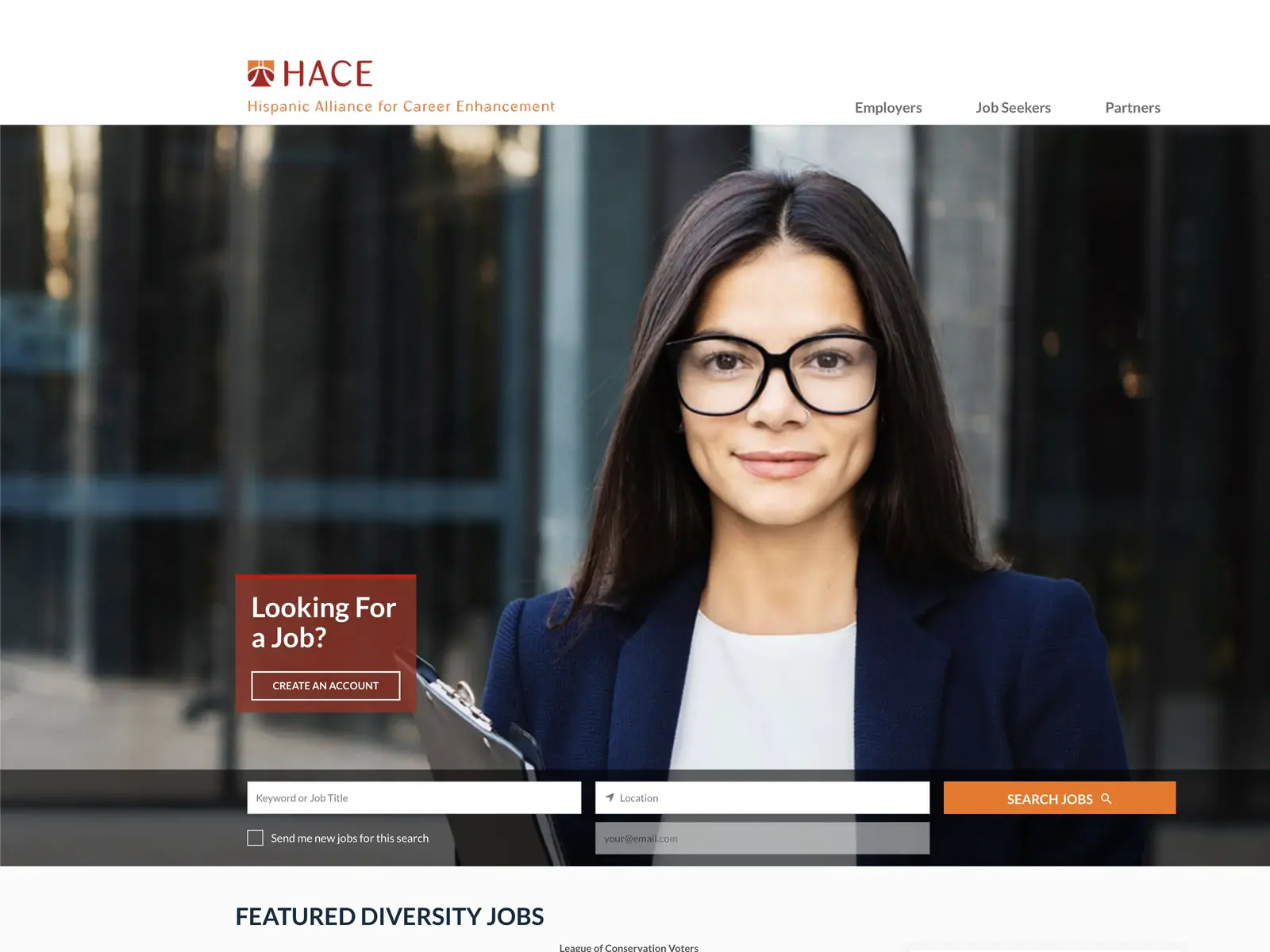 Screenshot of HACE Job Board