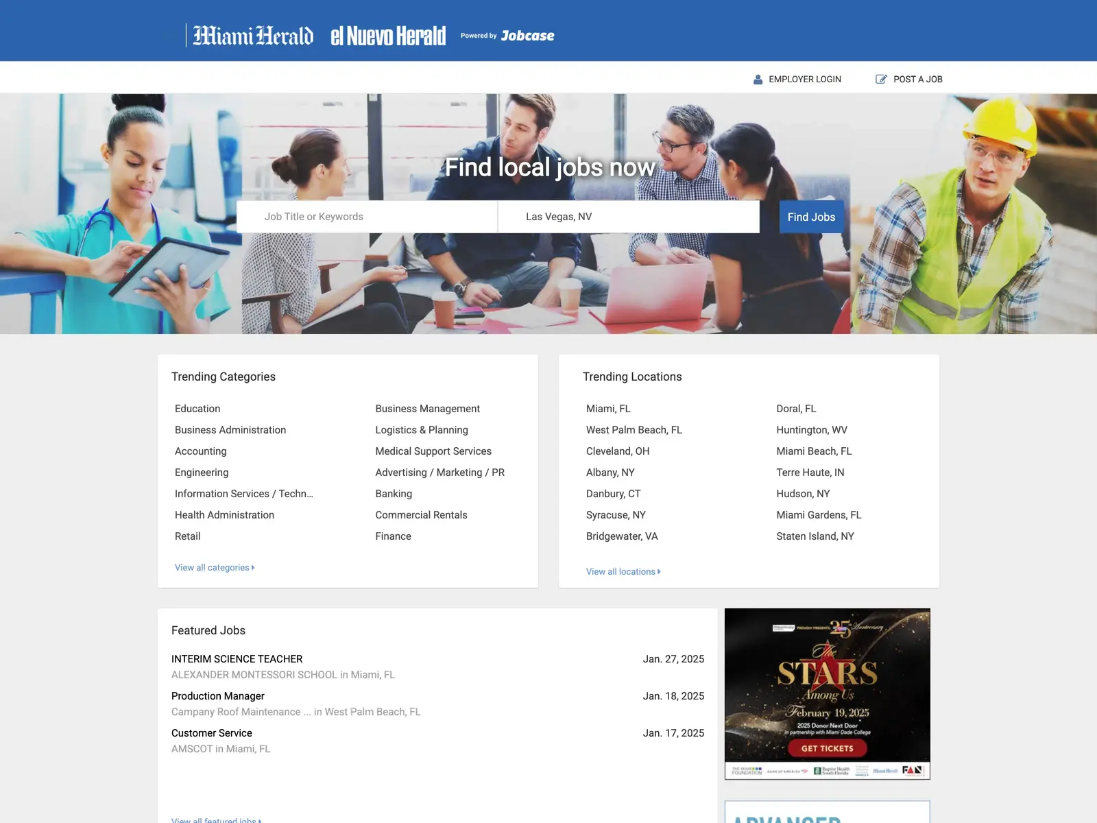 Screenshot of Miami Herald Jobs