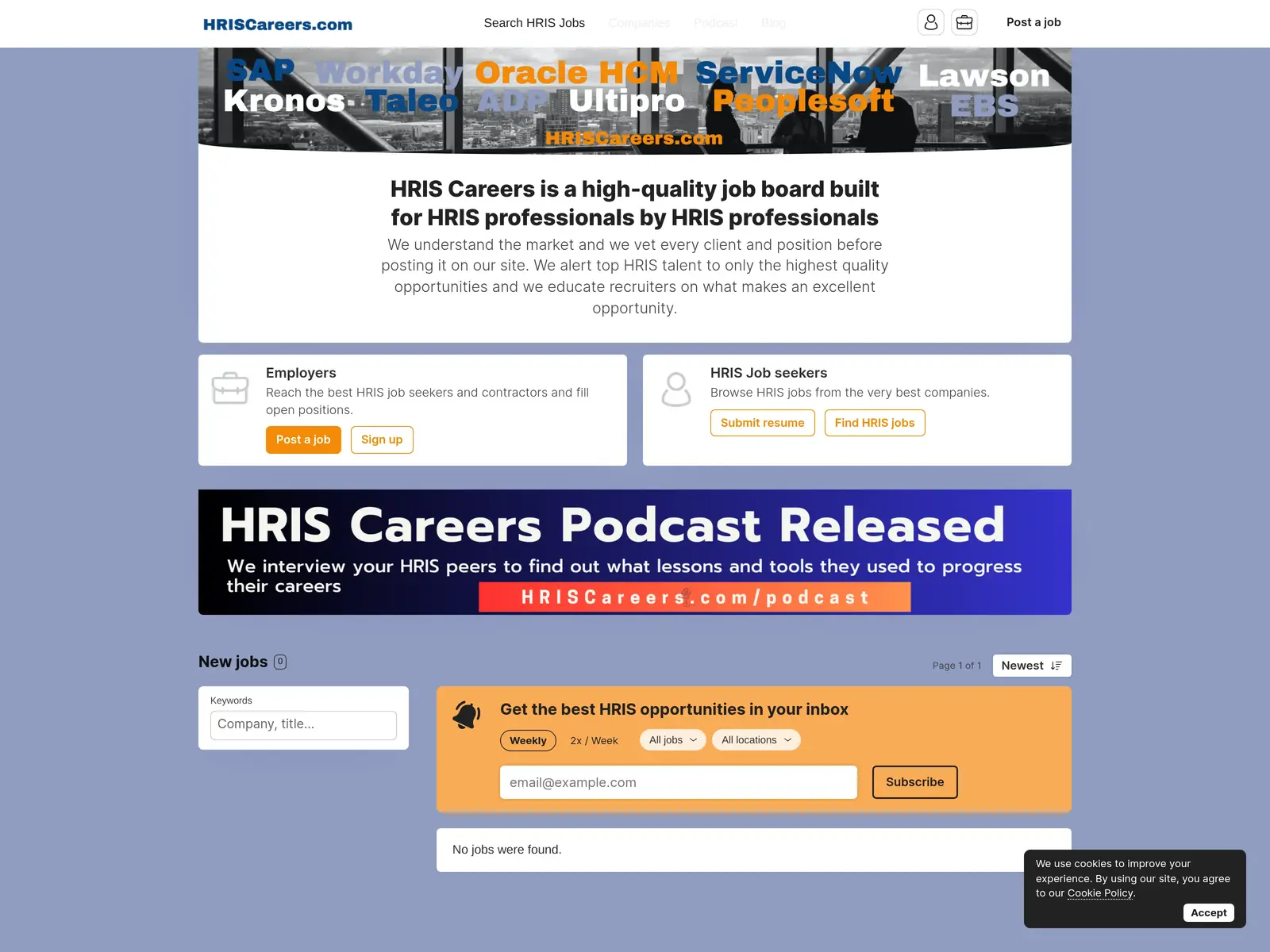 Screenshot of HRISCareers.com