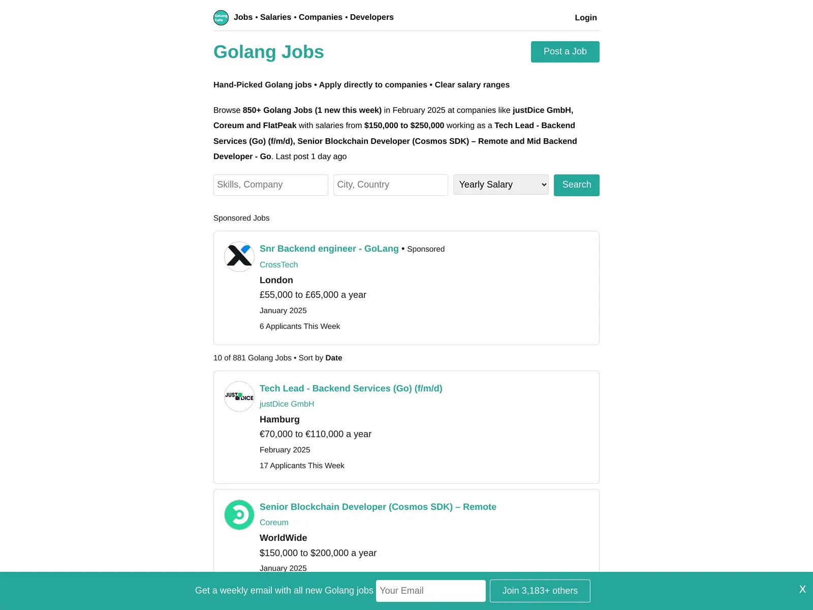 Screenshot of Golang Cafe