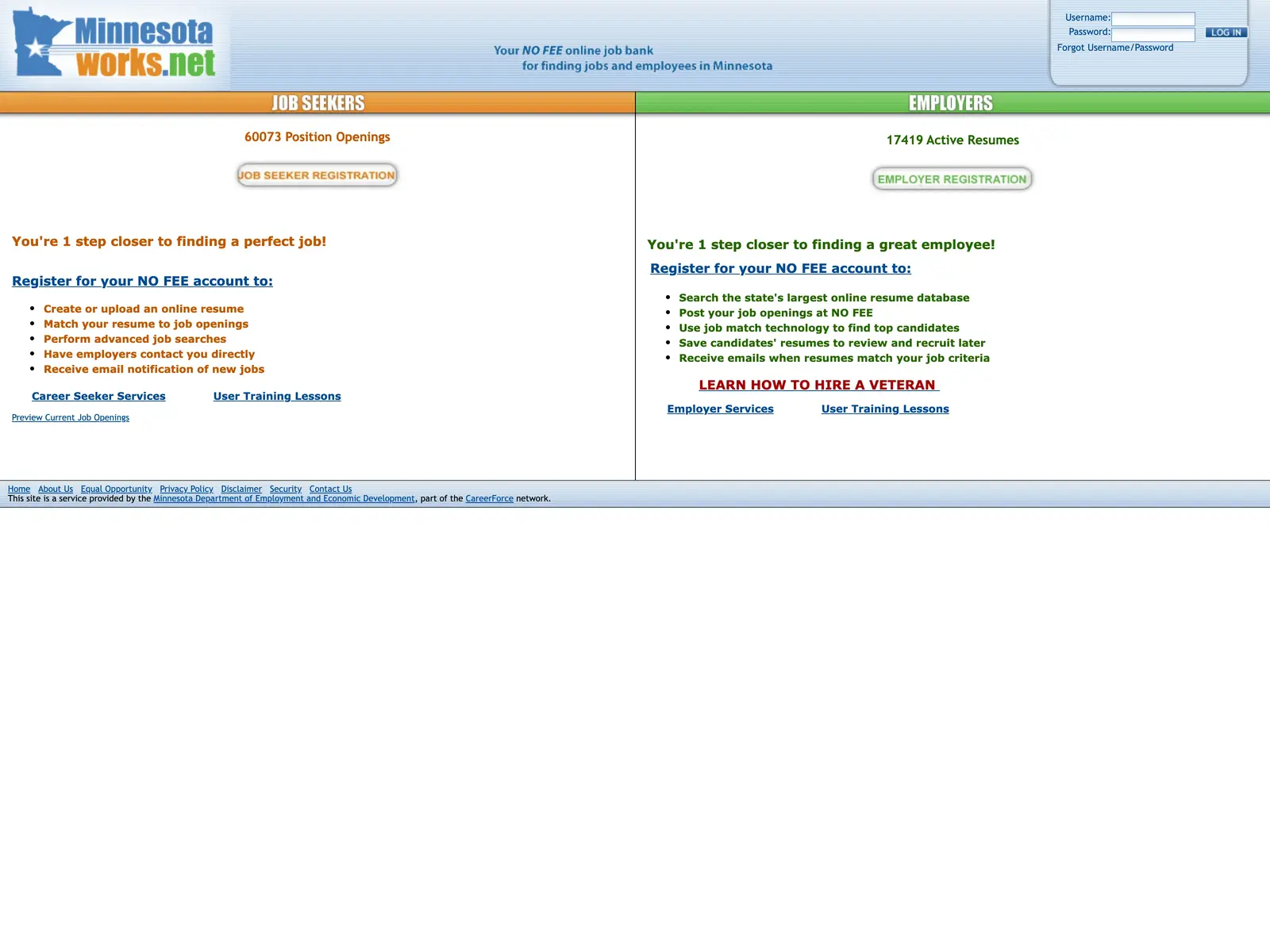 Screenshot of MinnesotaWorks.net