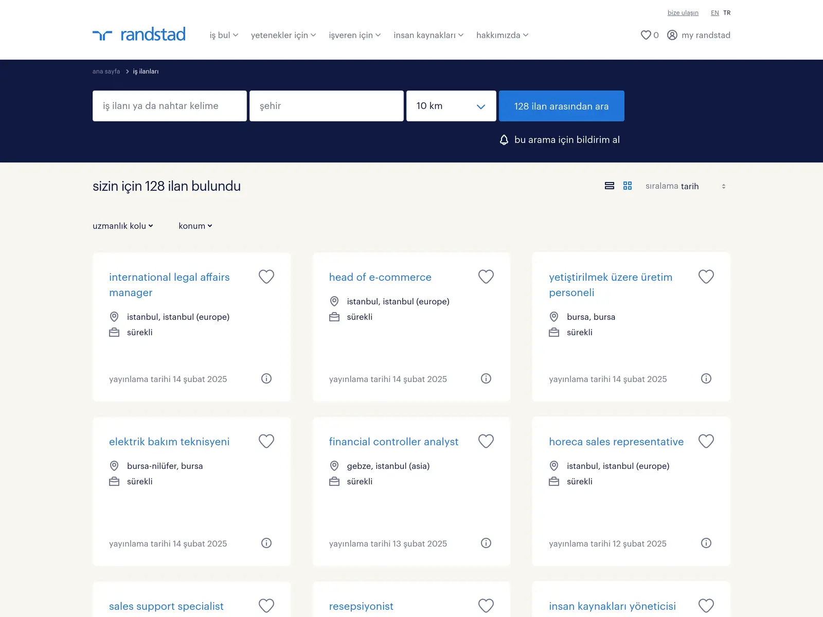 Screenshot of Randstad Türkiye