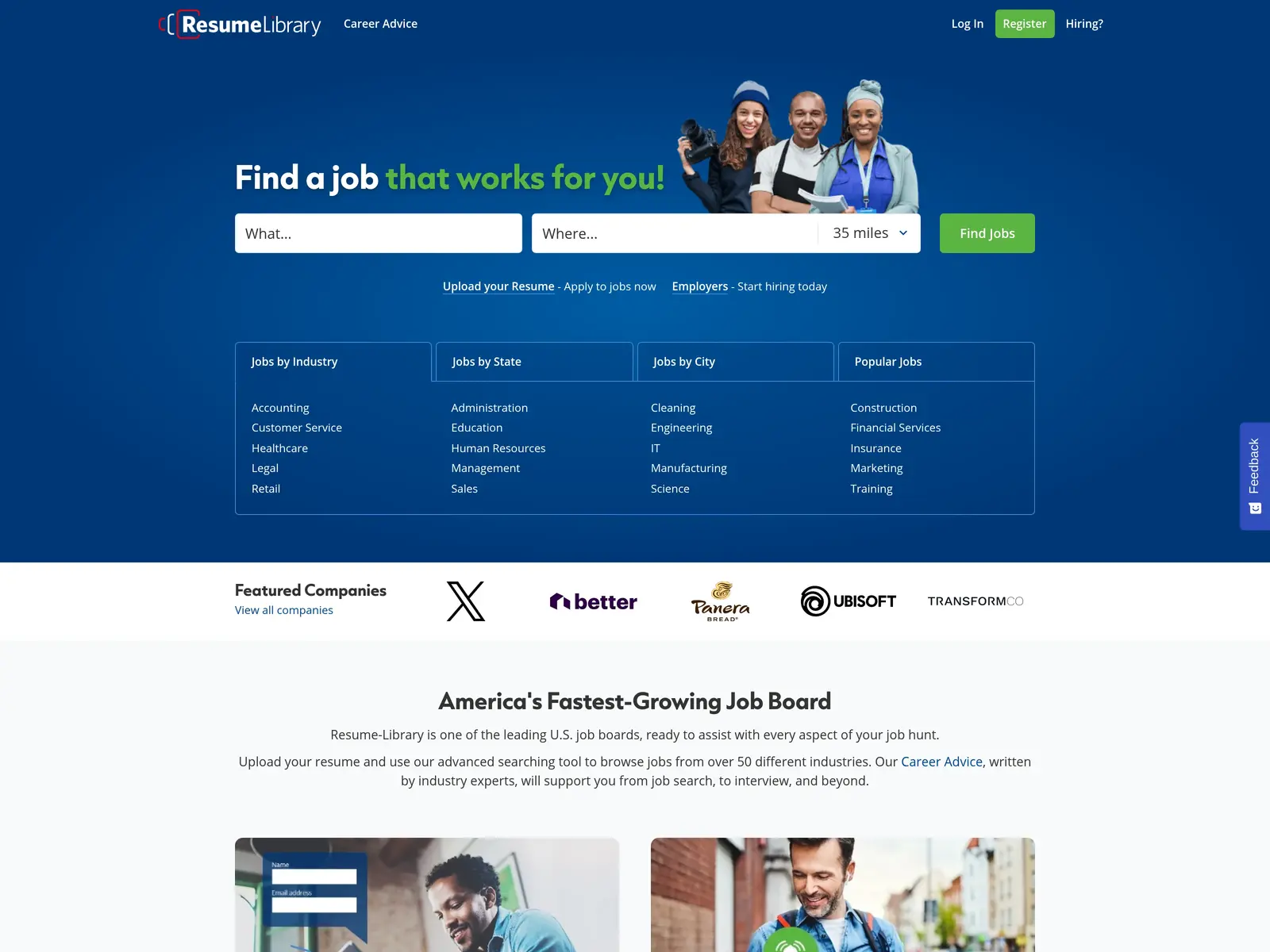 Screenshot of Resume-Library