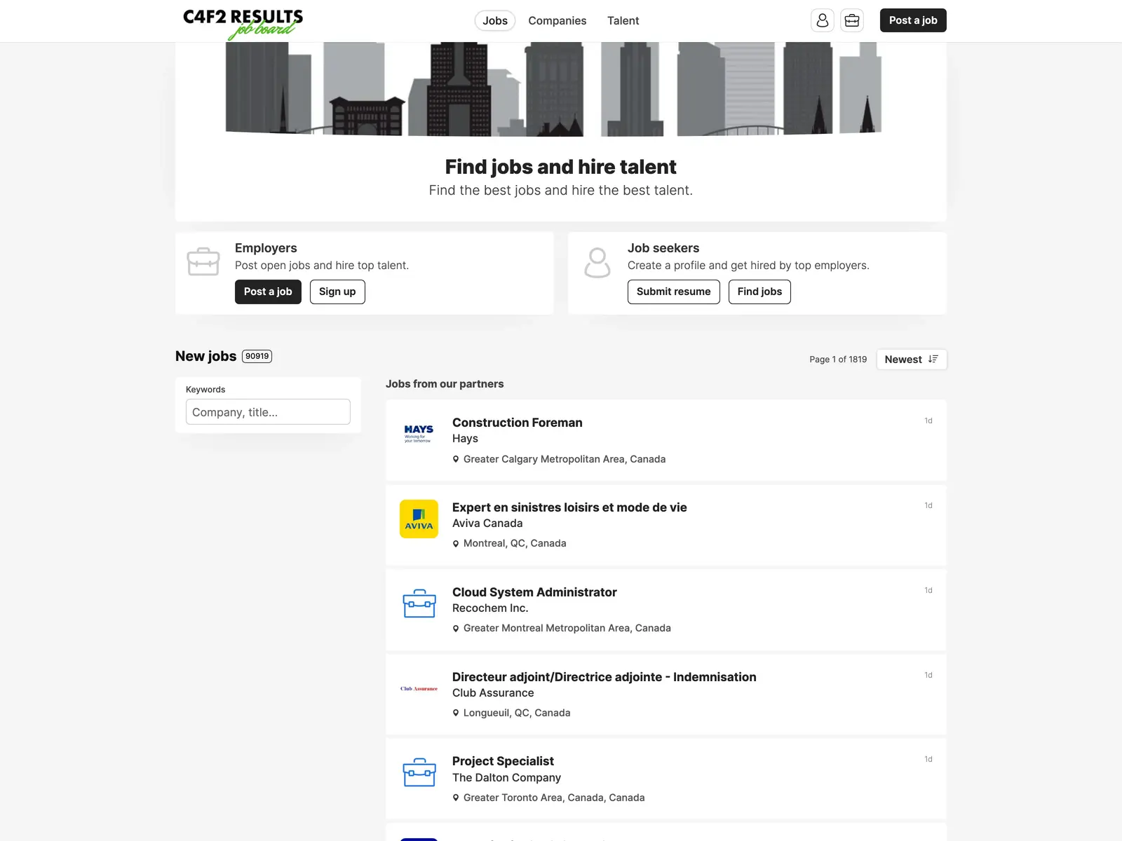 Screenshot of C4F2 Results