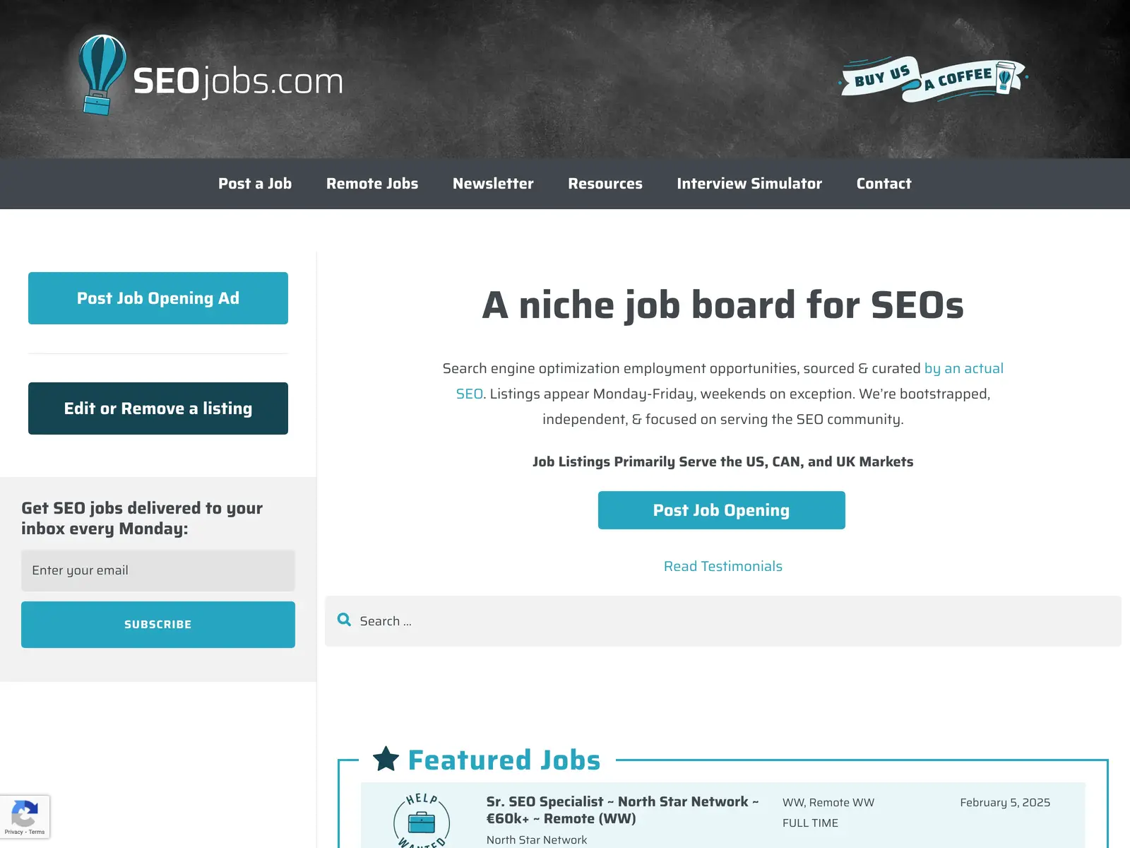 Screenshot of SEOJobs.com