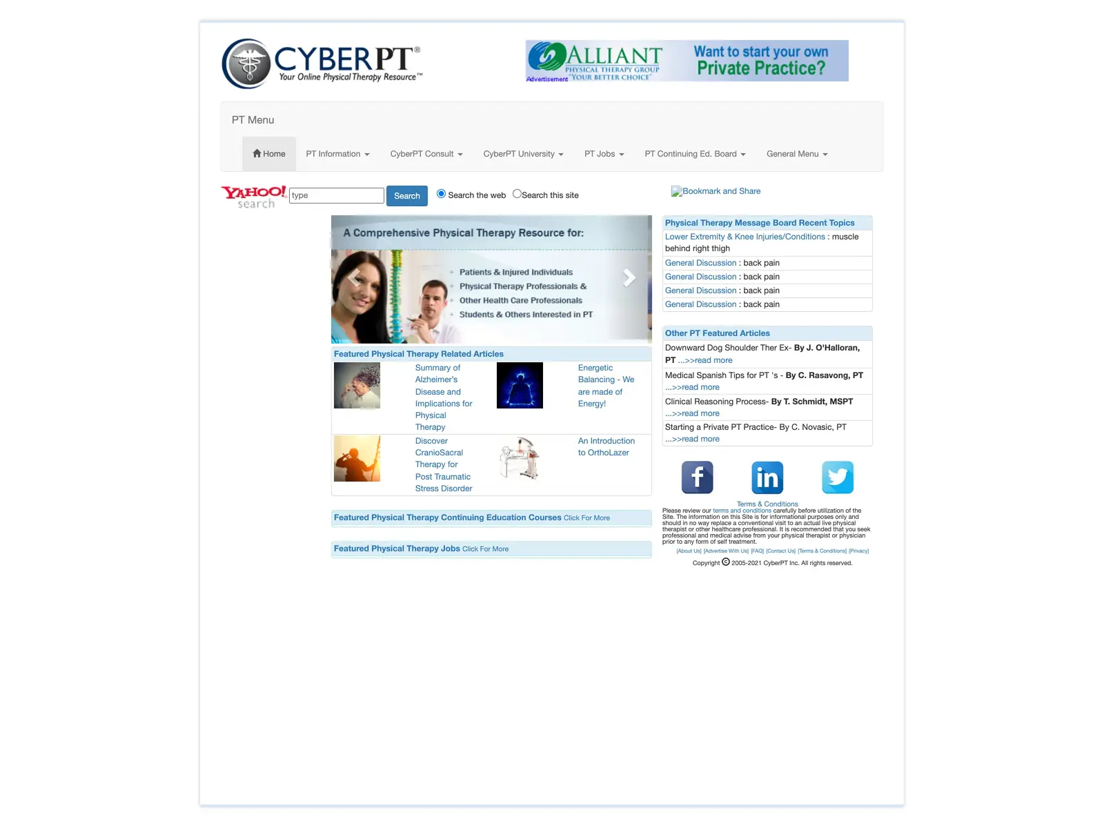 Screenshot of CyberPT Job Board