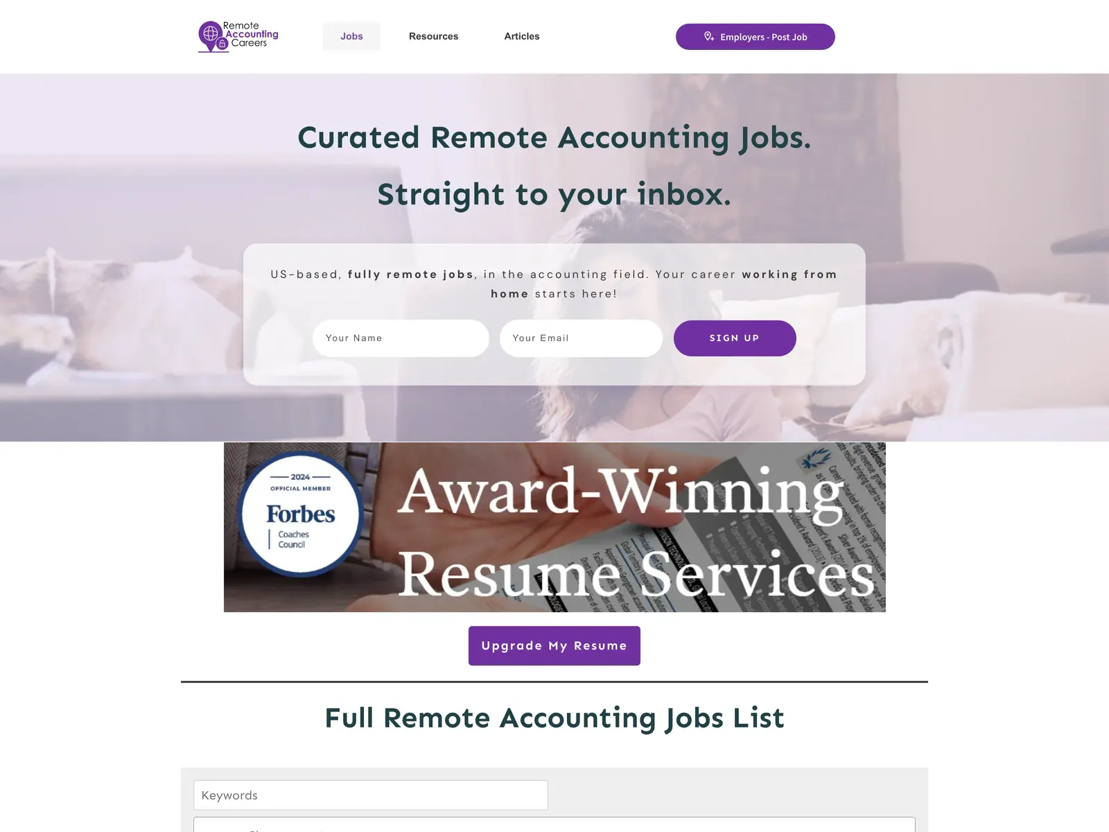 Screenshot of Remote Accounting Careers