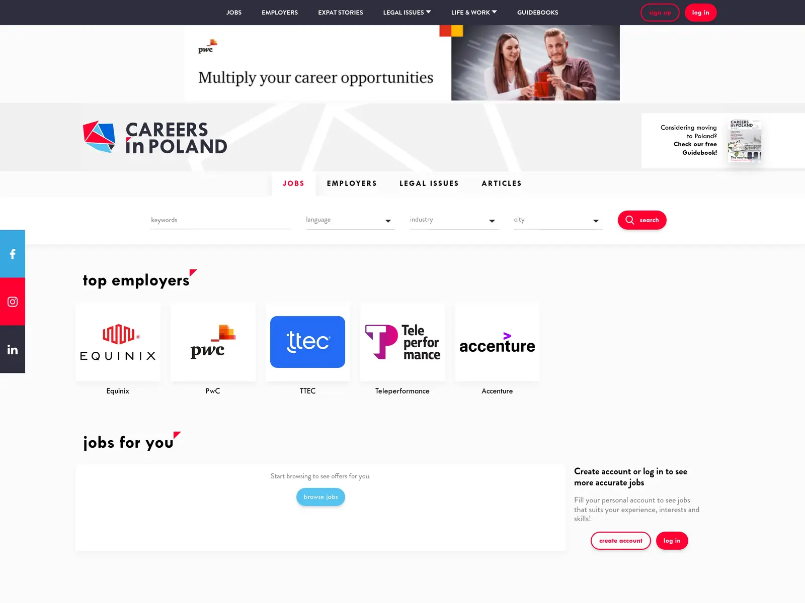 Screenshot of Careers in Poland