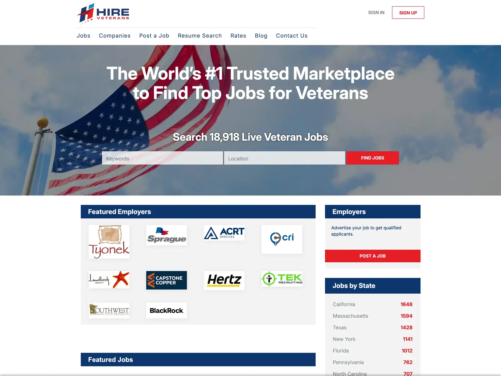 Screenshot of Hire Veterans
