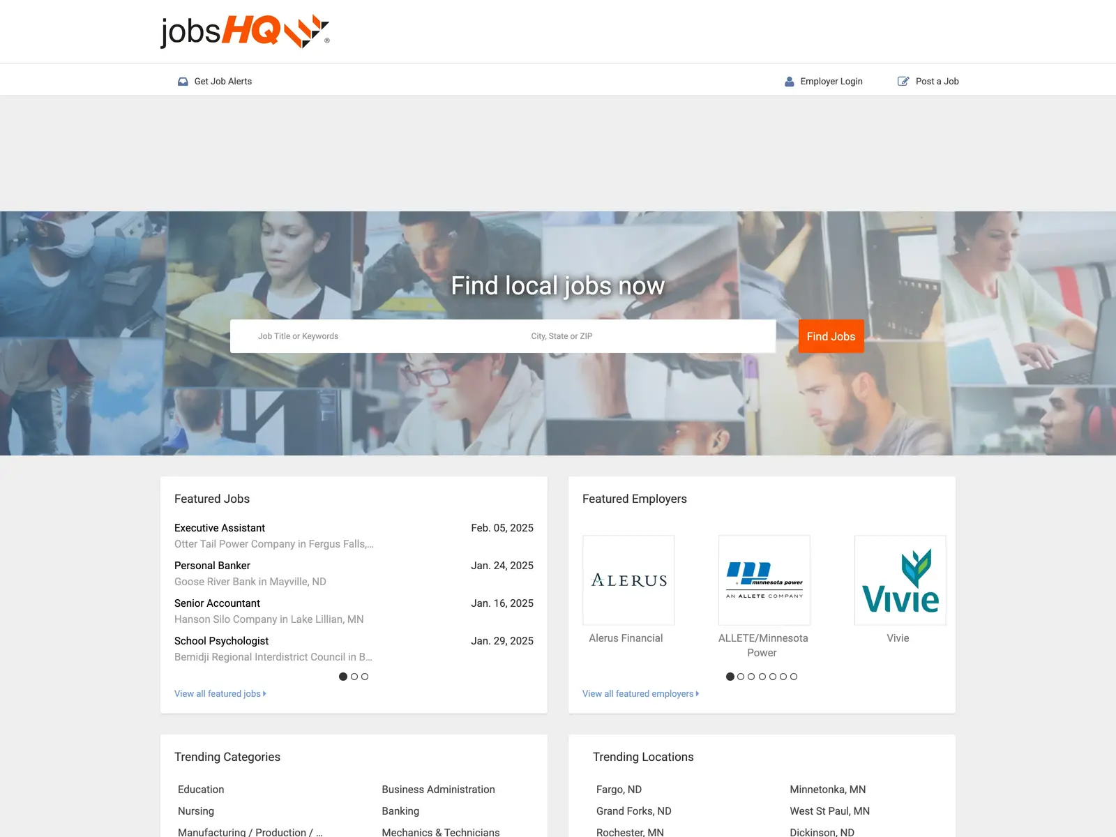 Screenshot of JobsHQ