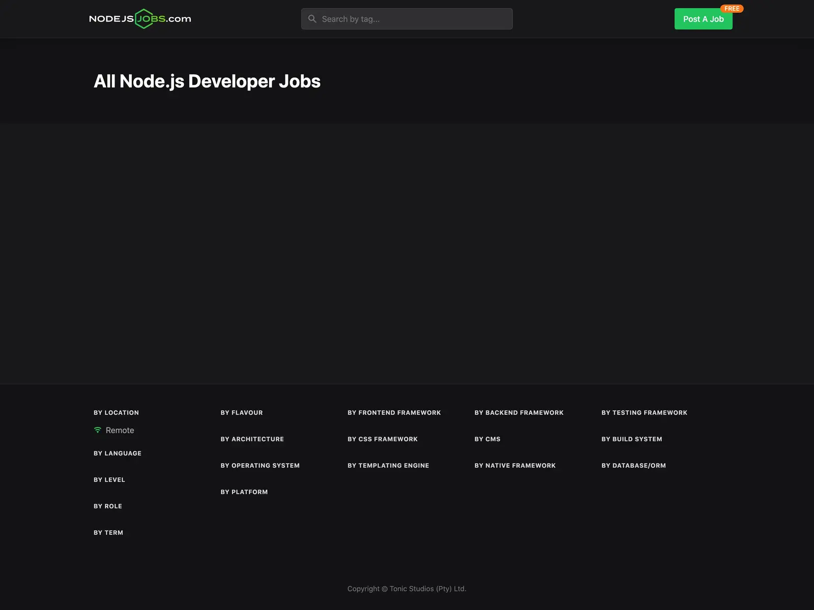 Screenshot of Node.js Jobs