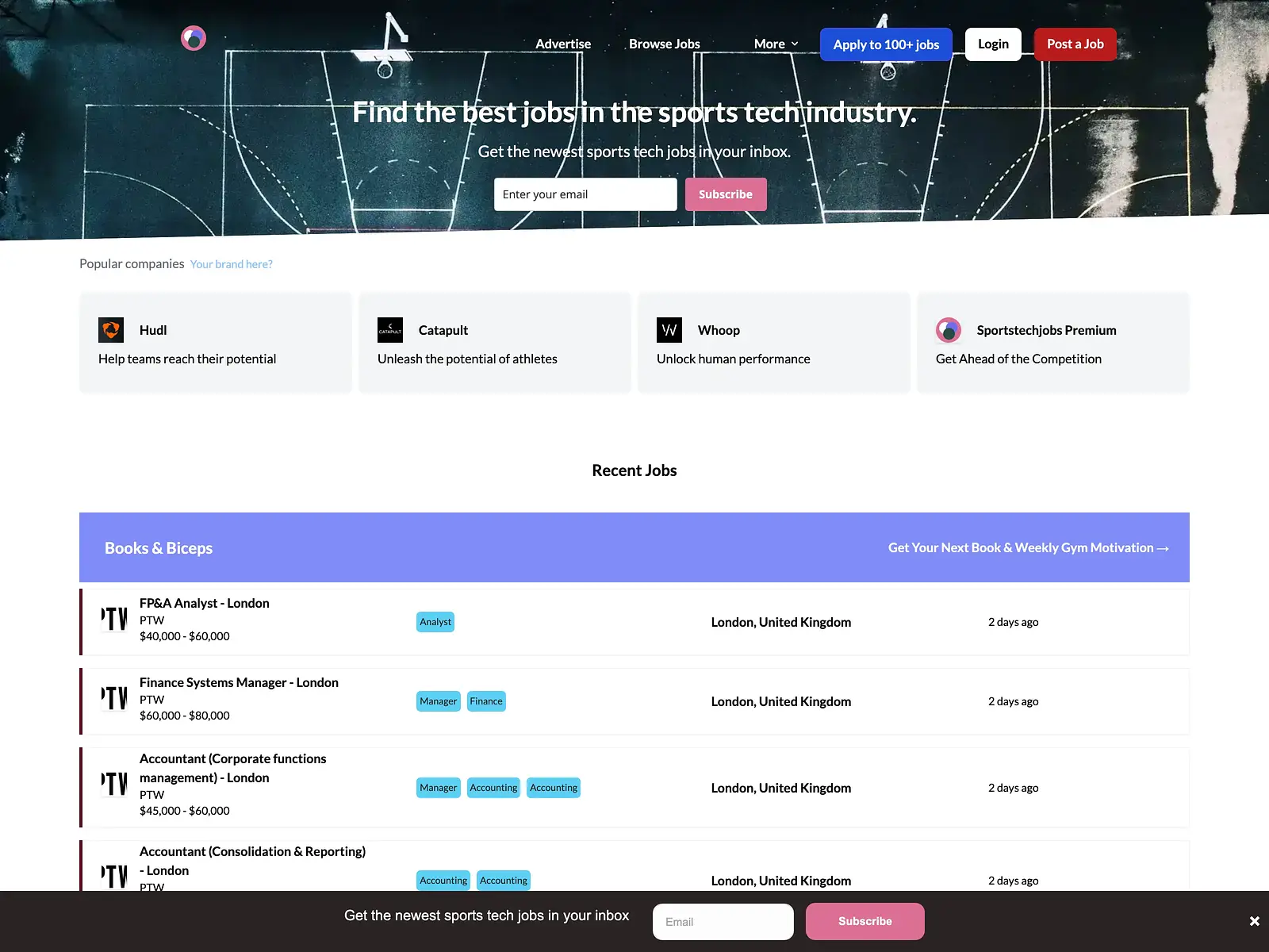 Screenshot of SportsTechJobs