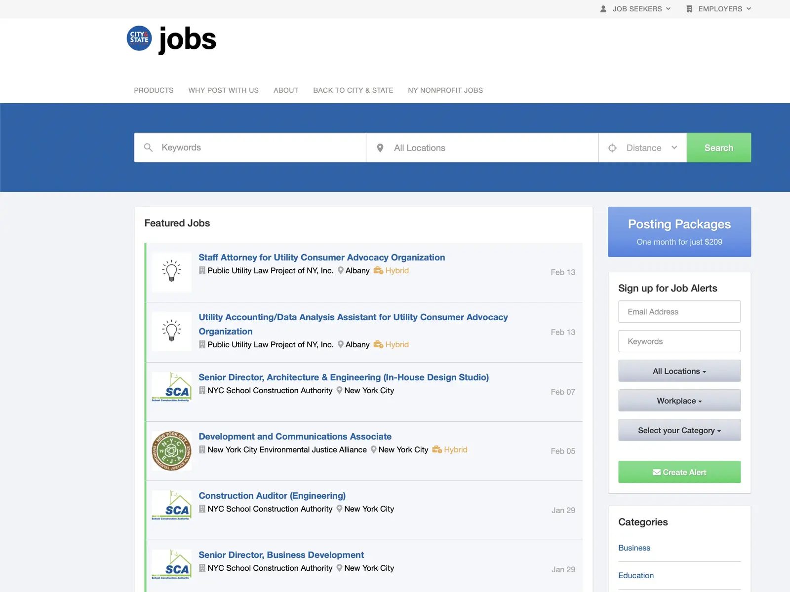 Screenshot of City & State New York Jobs