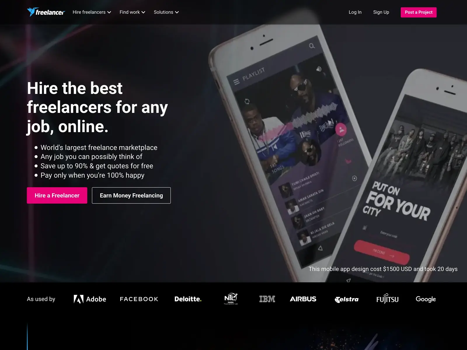 Screenshot of Freelancer