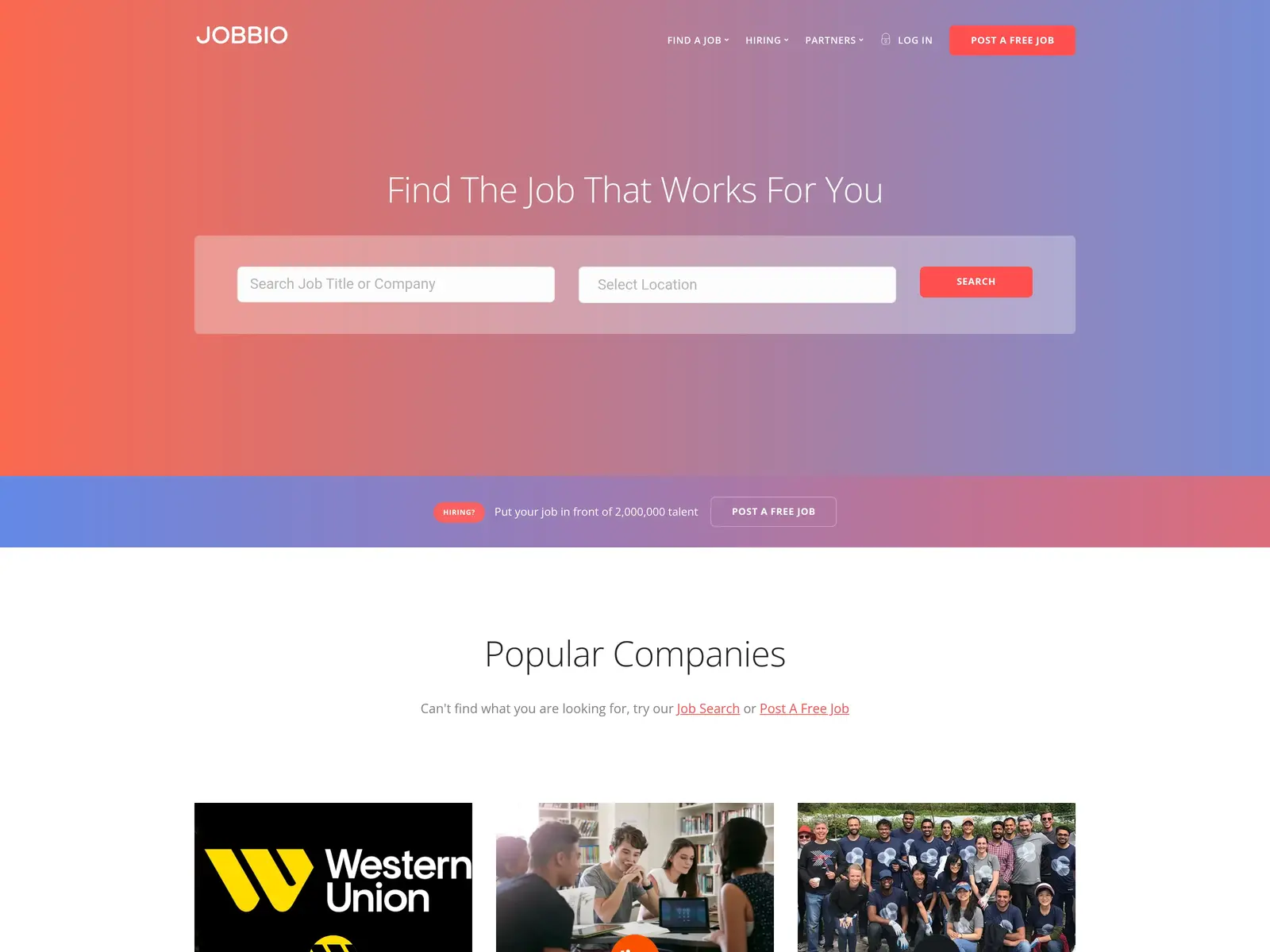 Screenshot of Jobbio
