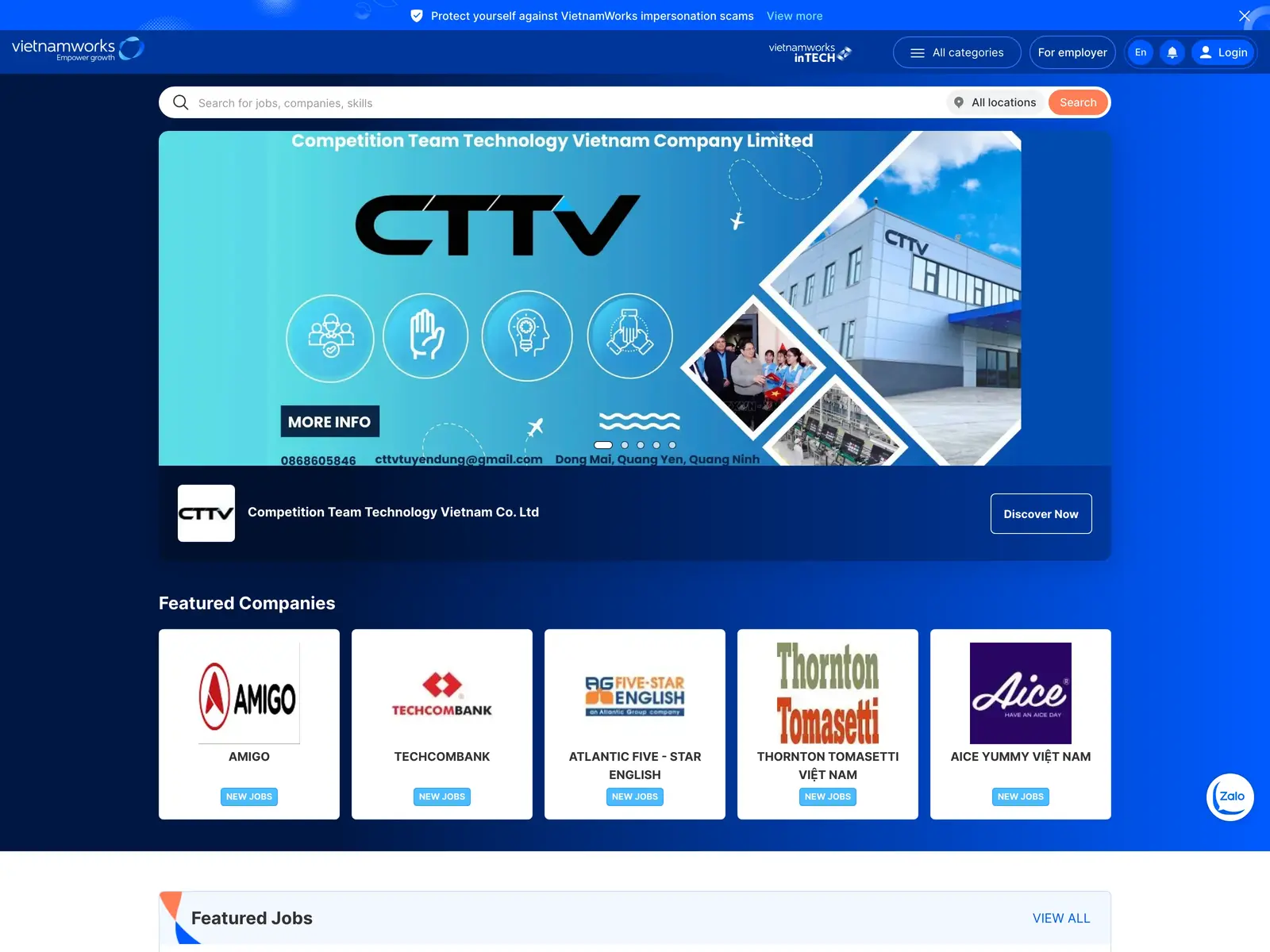 Screenshot of VietnamWorks
