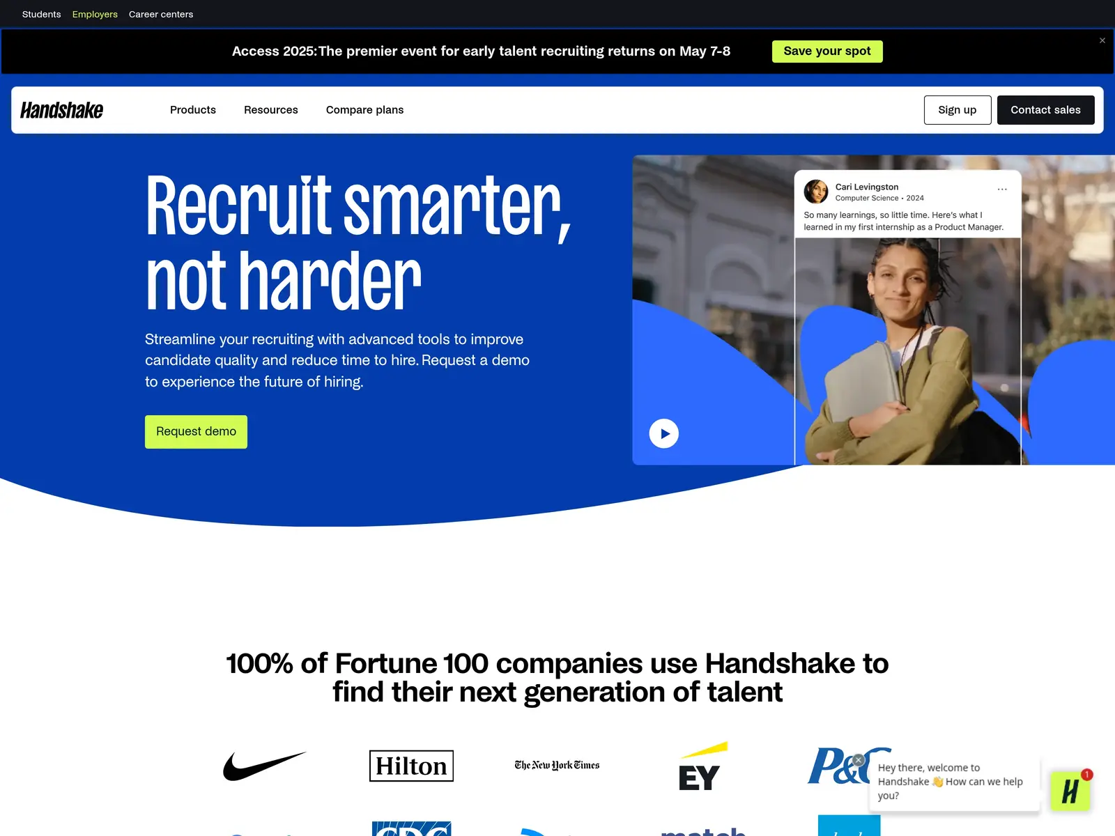 Screenshot of Handshake