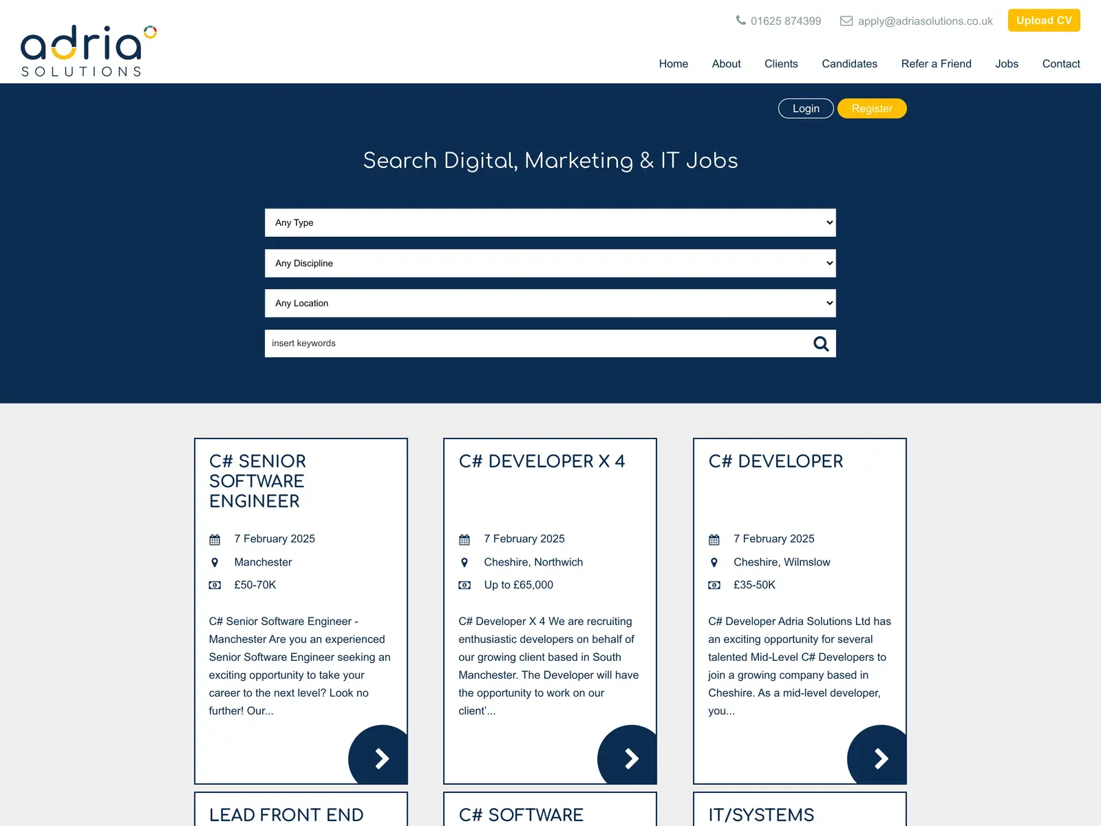 Screenshot of Adria Solutions