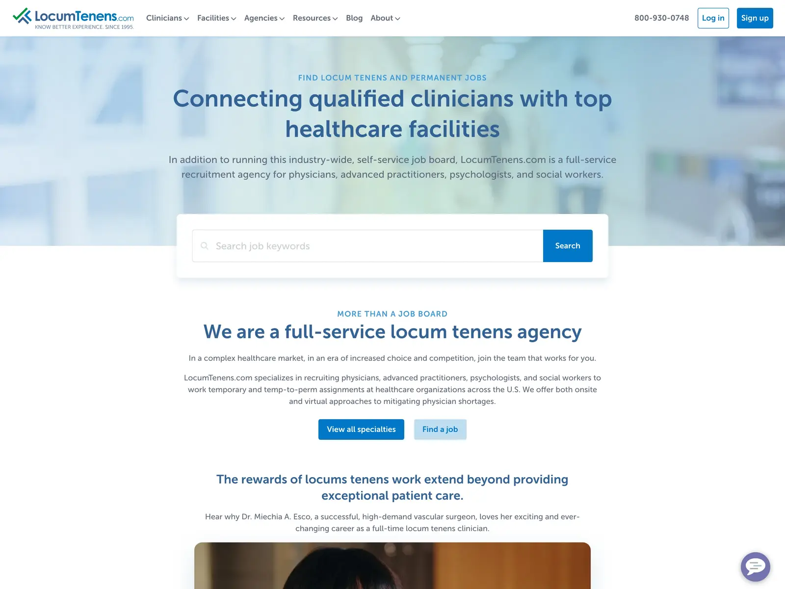 Screenshot of LocumTenens.com