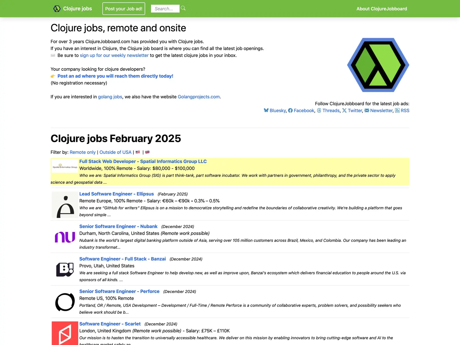 Screenshot of ClojureJobboard