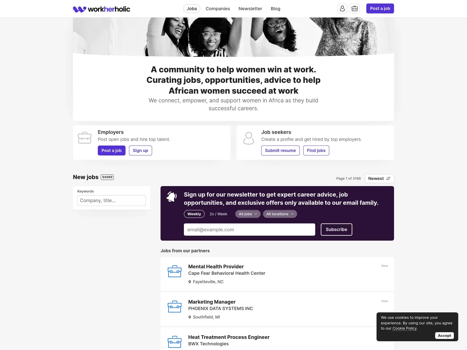 Screenshot of WorkHERholic