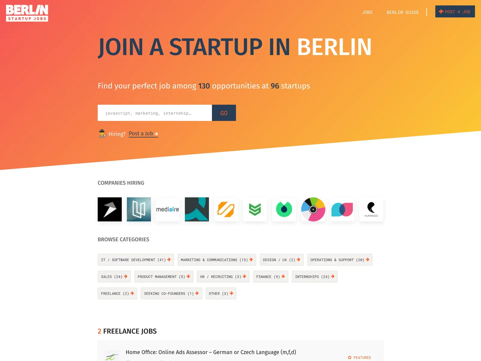 Screenshot of Berlin Startup Jobs