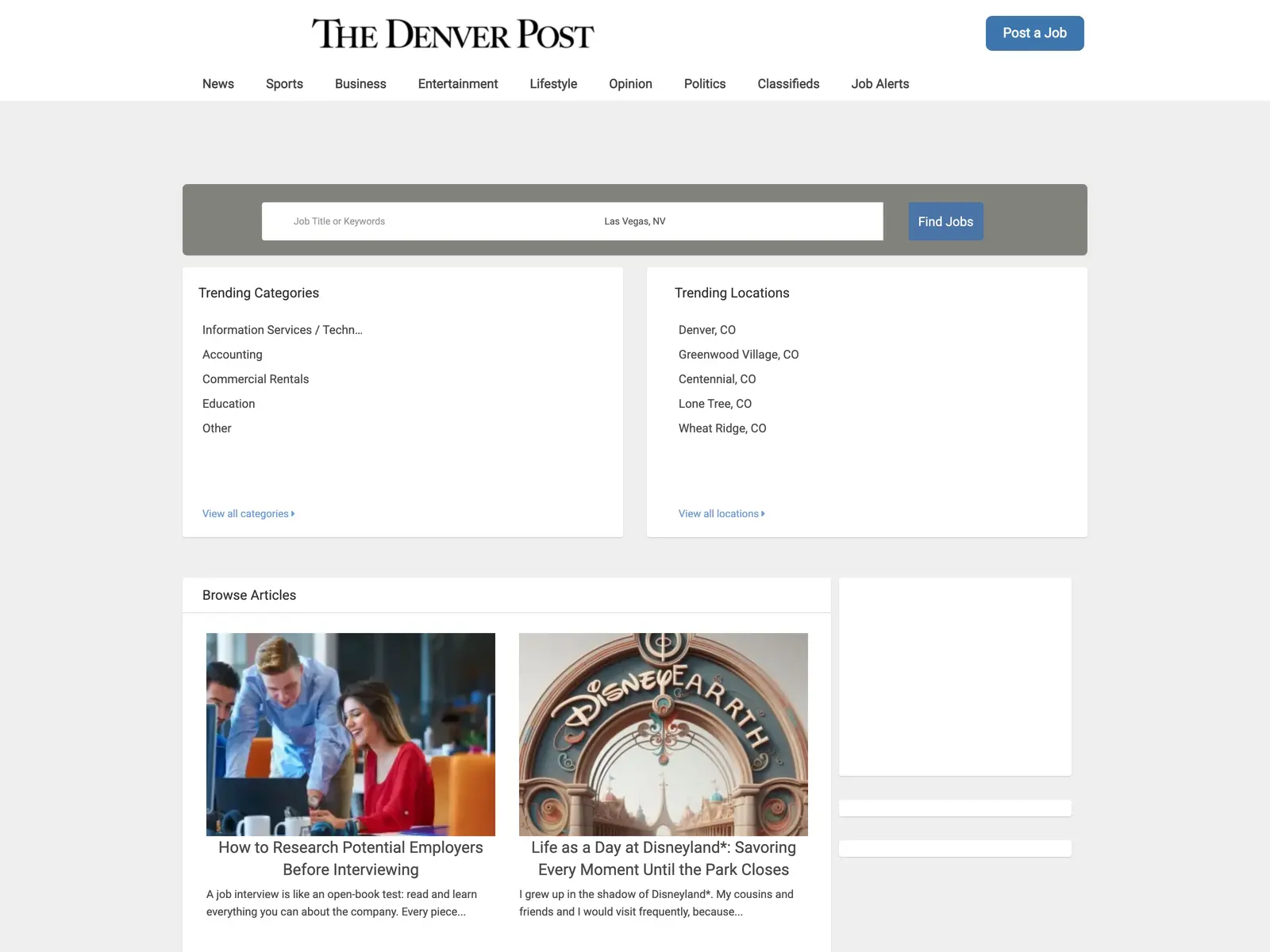 Screenshot of The Denver Post