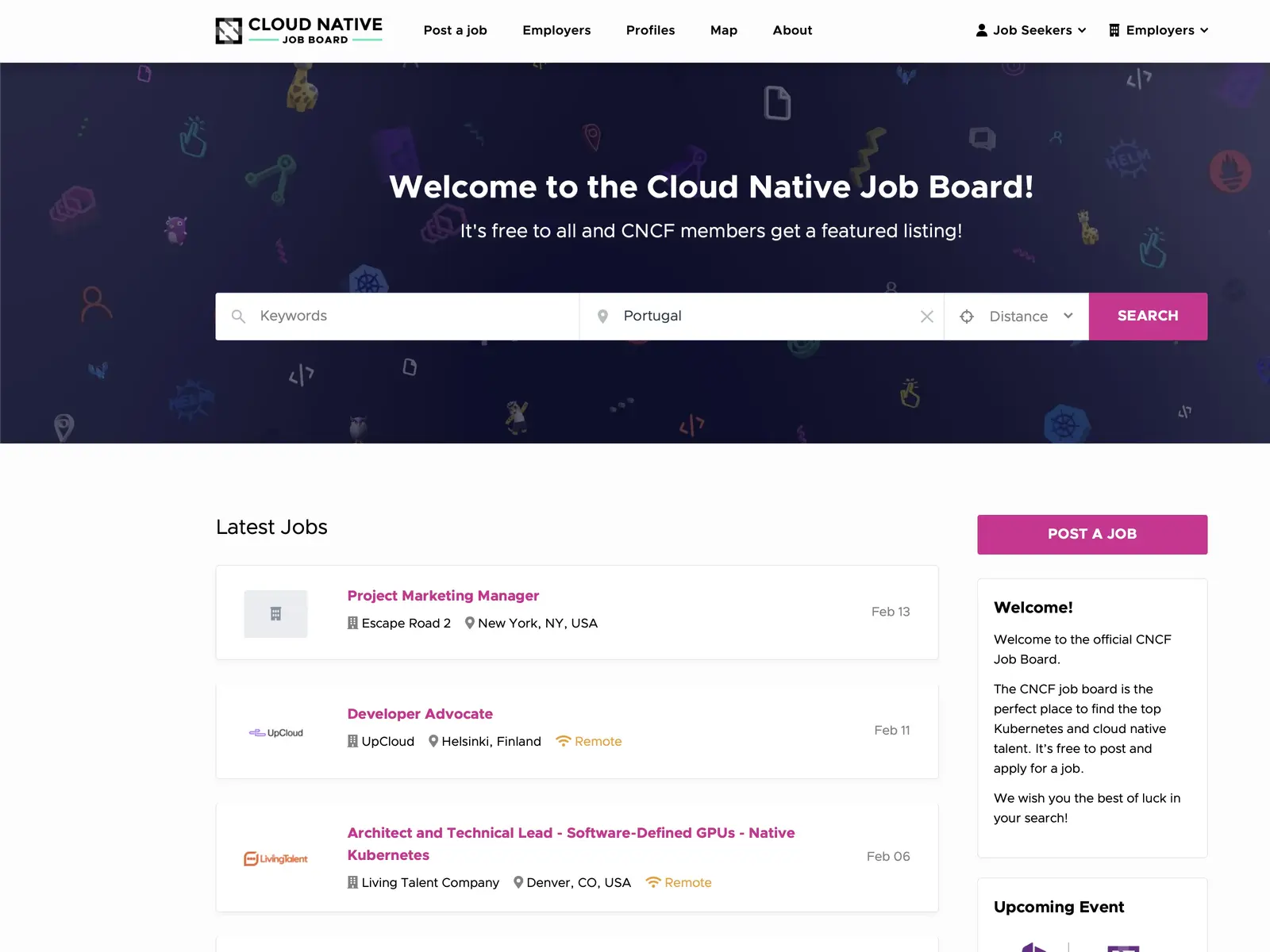 Screenshot of CNCF Jobs