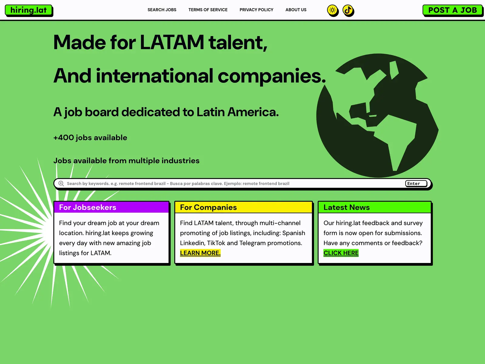 Screenshot of Hiring.lat
