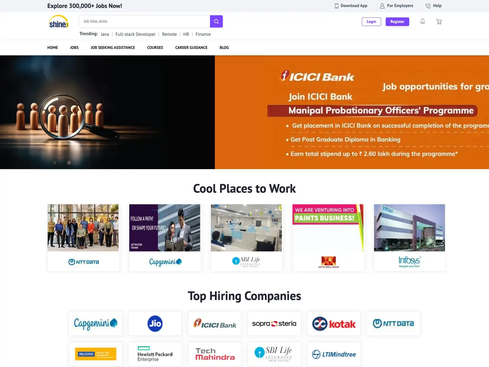 Screenshot of Shine.com